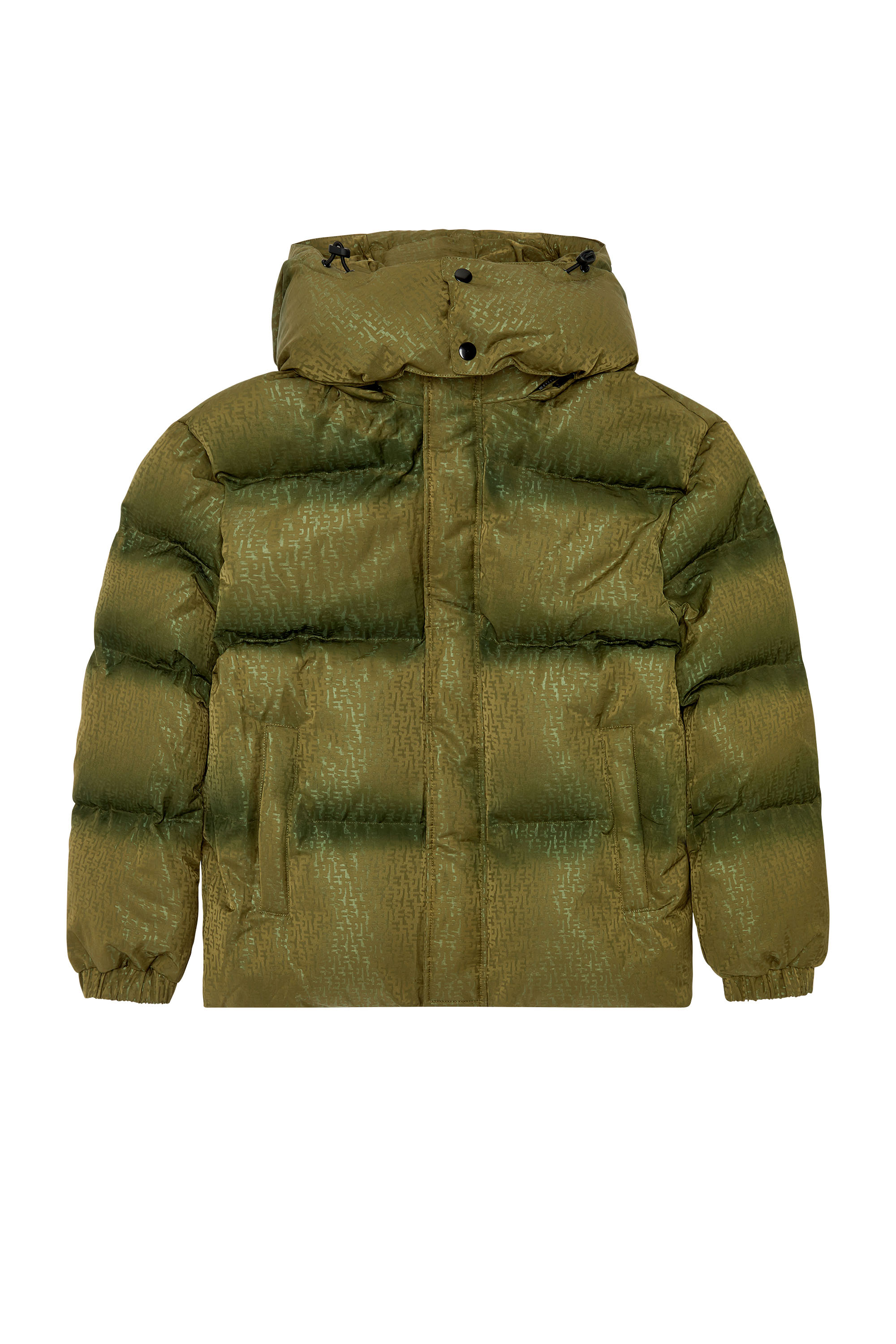 Diesel - W-ROLFYS-MON, Herren Pufferjacke mit Monogram-Motiv in Armeegrün - 2