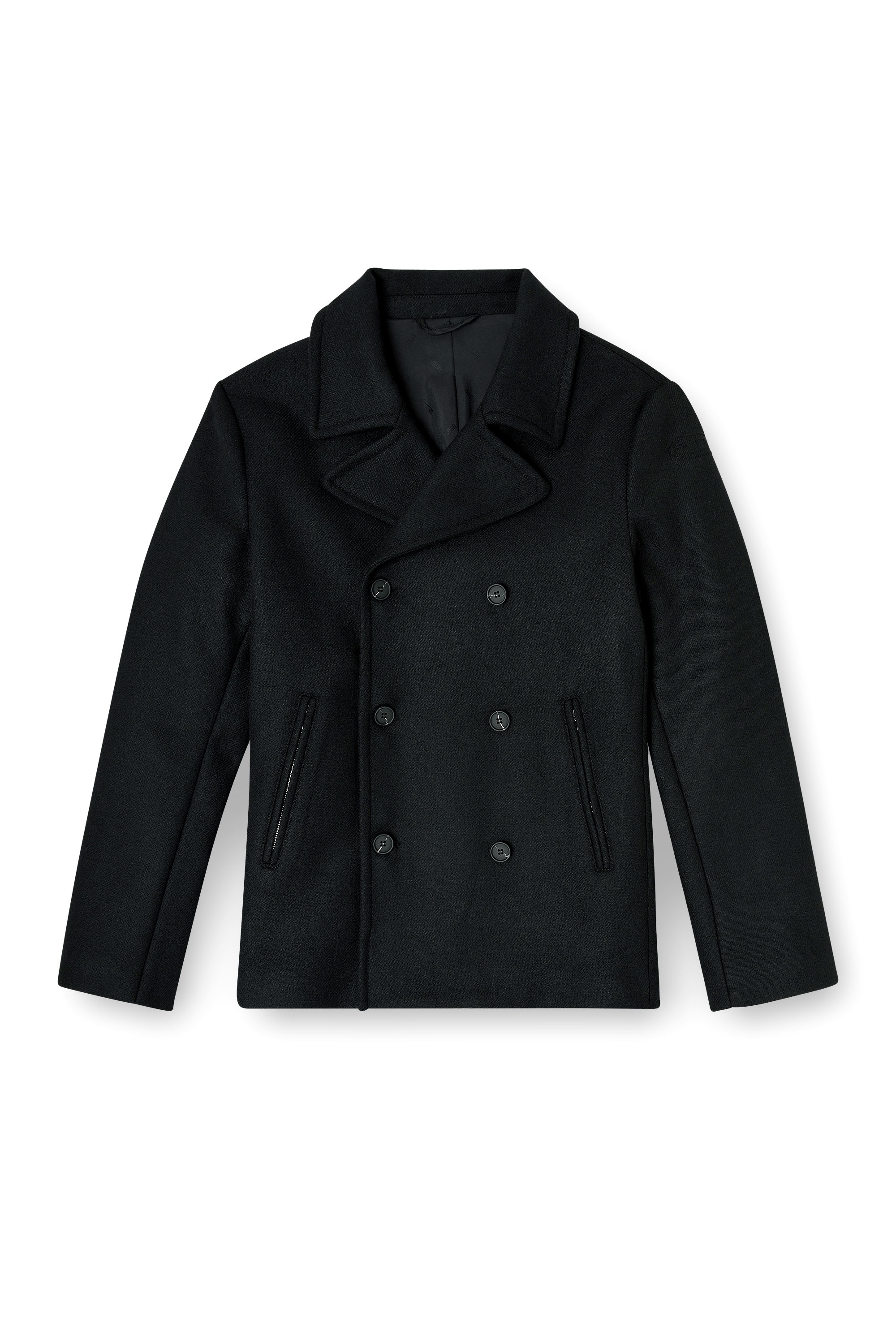 Diesel - W-HALEY-WRD, Herren Cabanjacke aus gefilztem Wollgemisch in Schwarz - 3