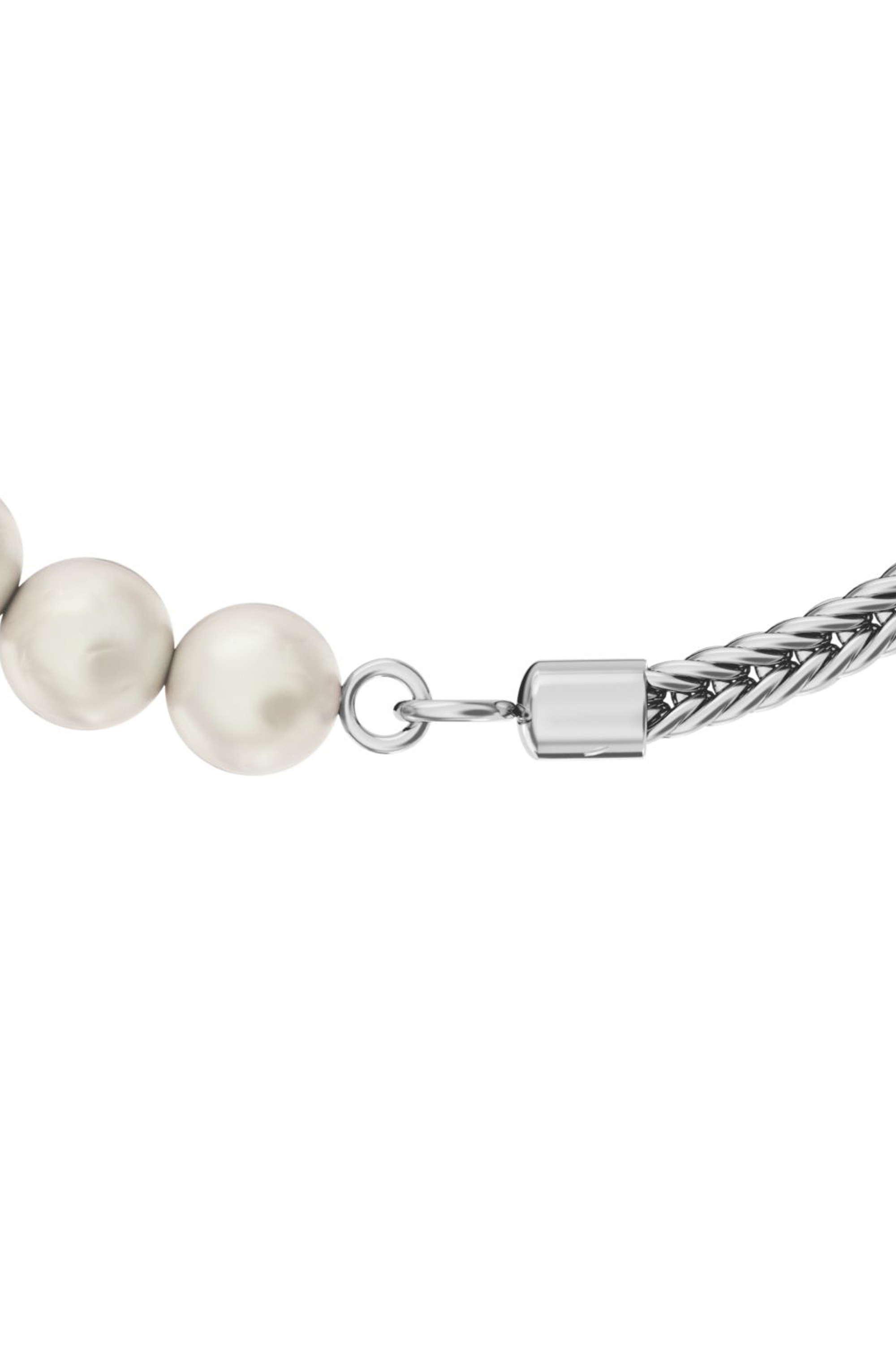 Diesel - DL1368040 STERLING SILVER JEWEL, Unisex Armband aus Sterlingsilberkette und Perle in Silber - 3