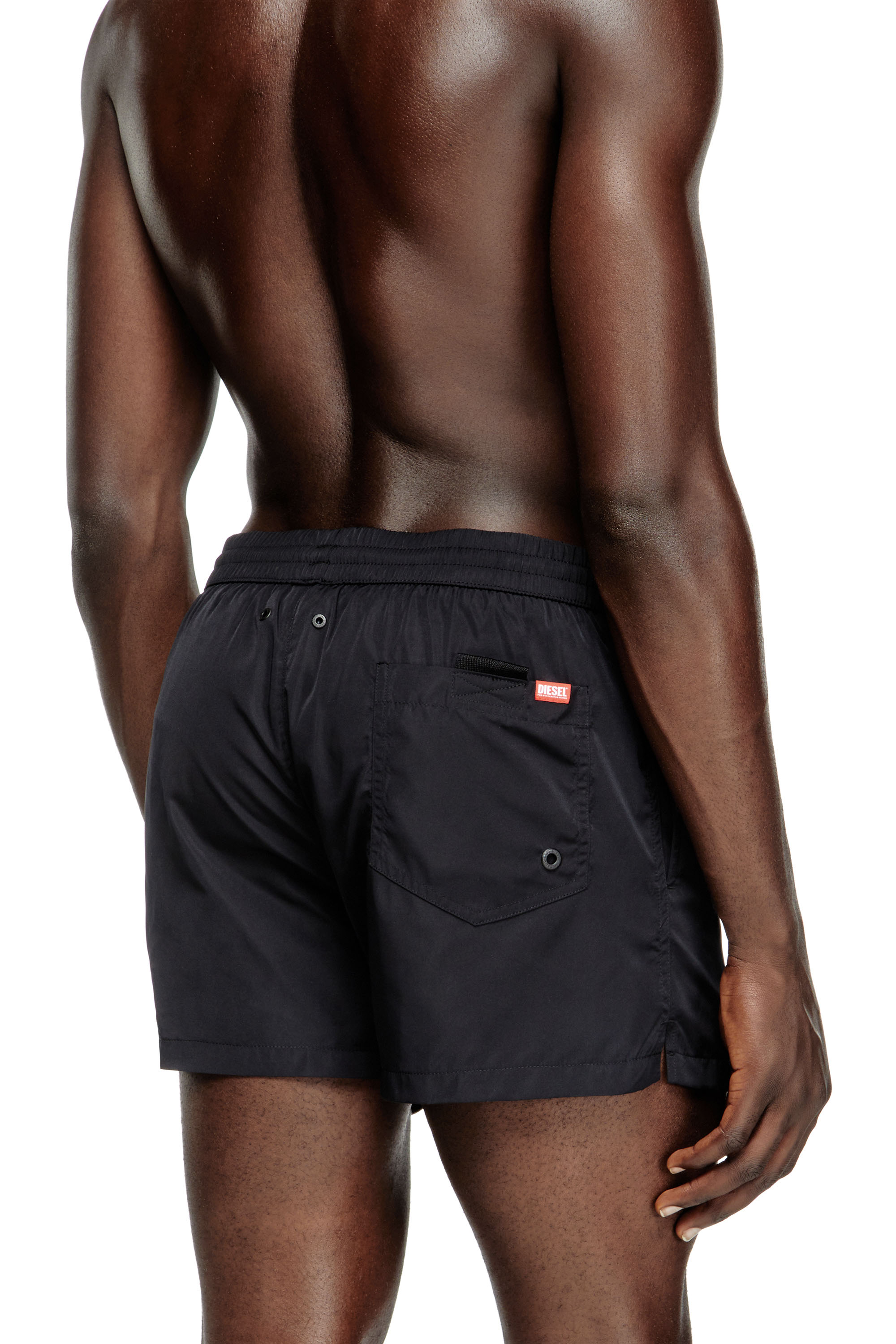 Diesel - MARIO-34-D-CORE, Herren Badeshorts mit Logo-Print in Schwarz/Weiss - 3