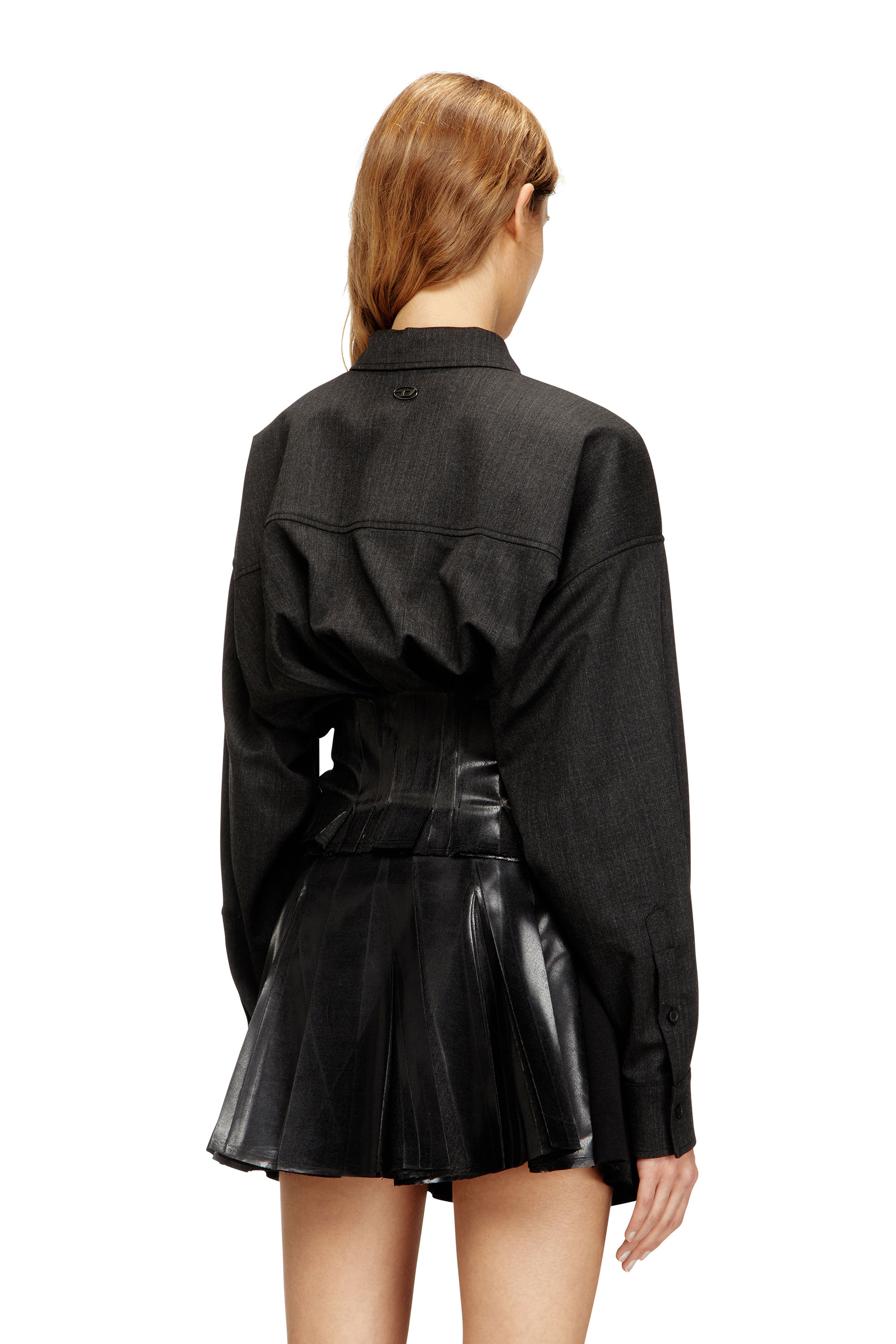 Diesel - G-ANBU, Damen Hemdjacke mit beschichteten Falten anpassen in null - 4