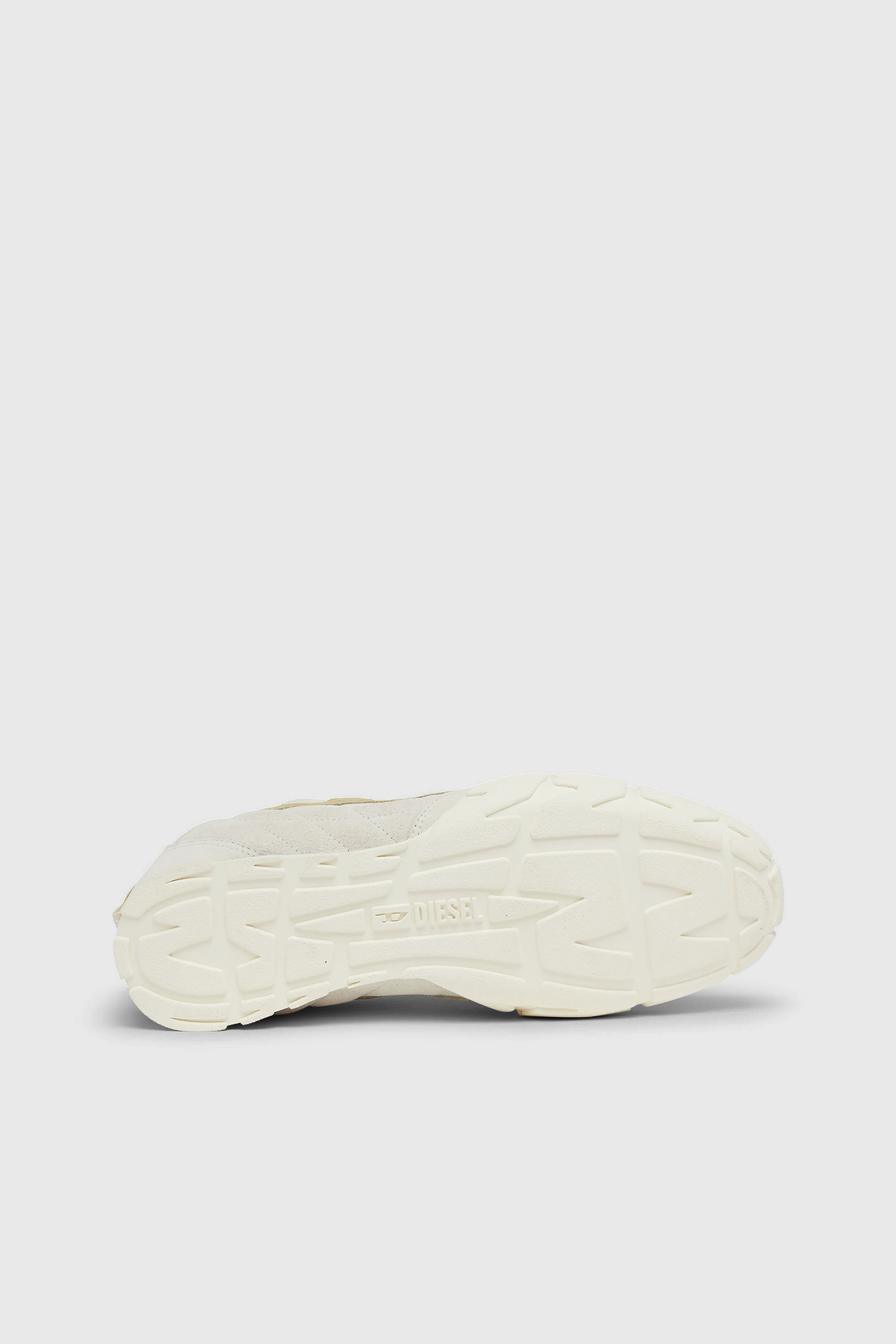 Diesel - S-PAGODHA LOW W, Damen S-Pagodha-Quilted Sneakers aus Veloursleder in Wei&szlig;/Braun - 5
