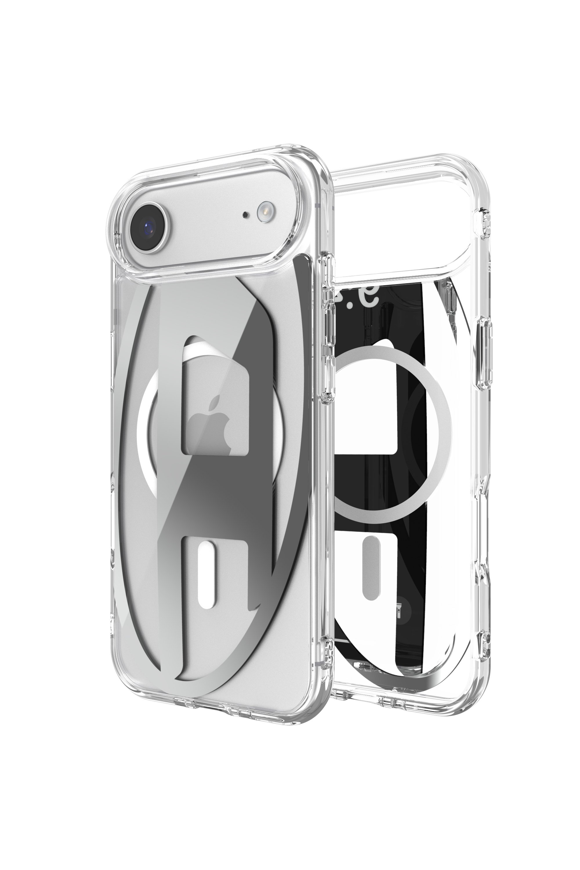 Diesel - 60412 AOP CASE, Unisex's Oval D metallic case with magsafe for iPhone 17 Air in Grey - 1