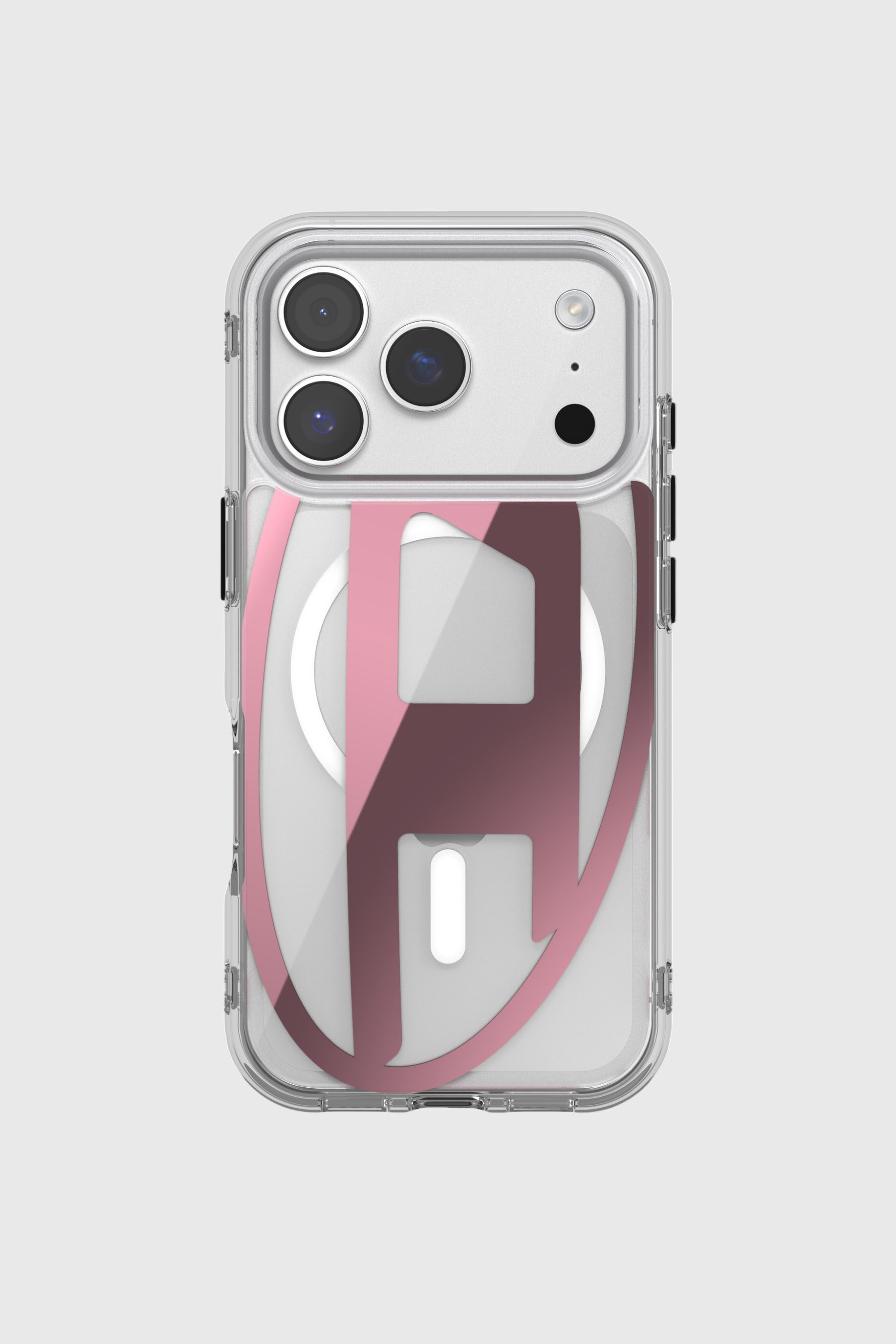 Diesel - 60421 AOP CASE, Unisex Oval D Metallgeh&auml;use mit Magsafe f&uuml;r iPhone 17 Pro in Rosa - 2