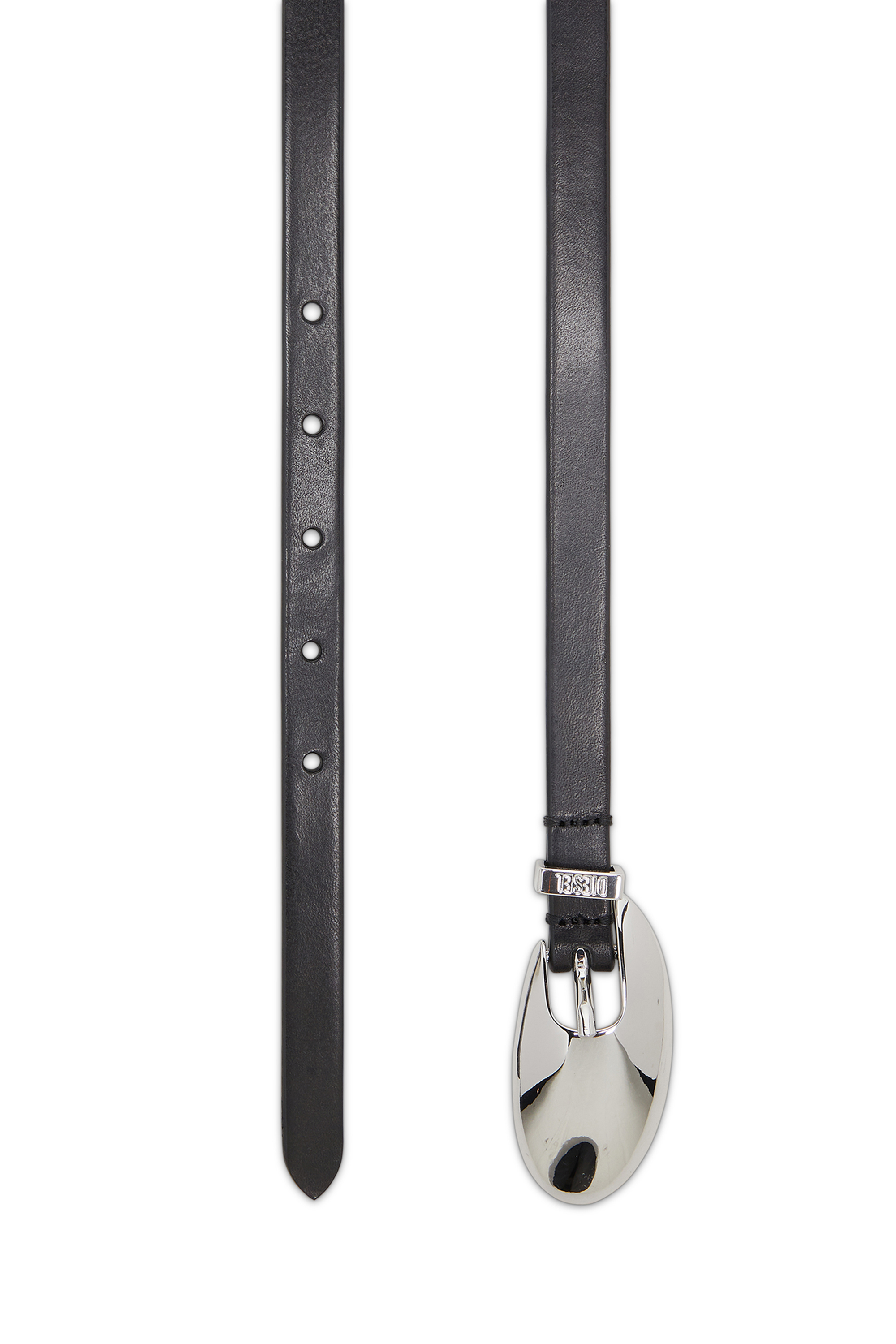 Diesel - B-ROP 15, Damen 1,5 cm Lederg&uuml;rtel mit skulpturaler Schnalle in Schwarz - 2