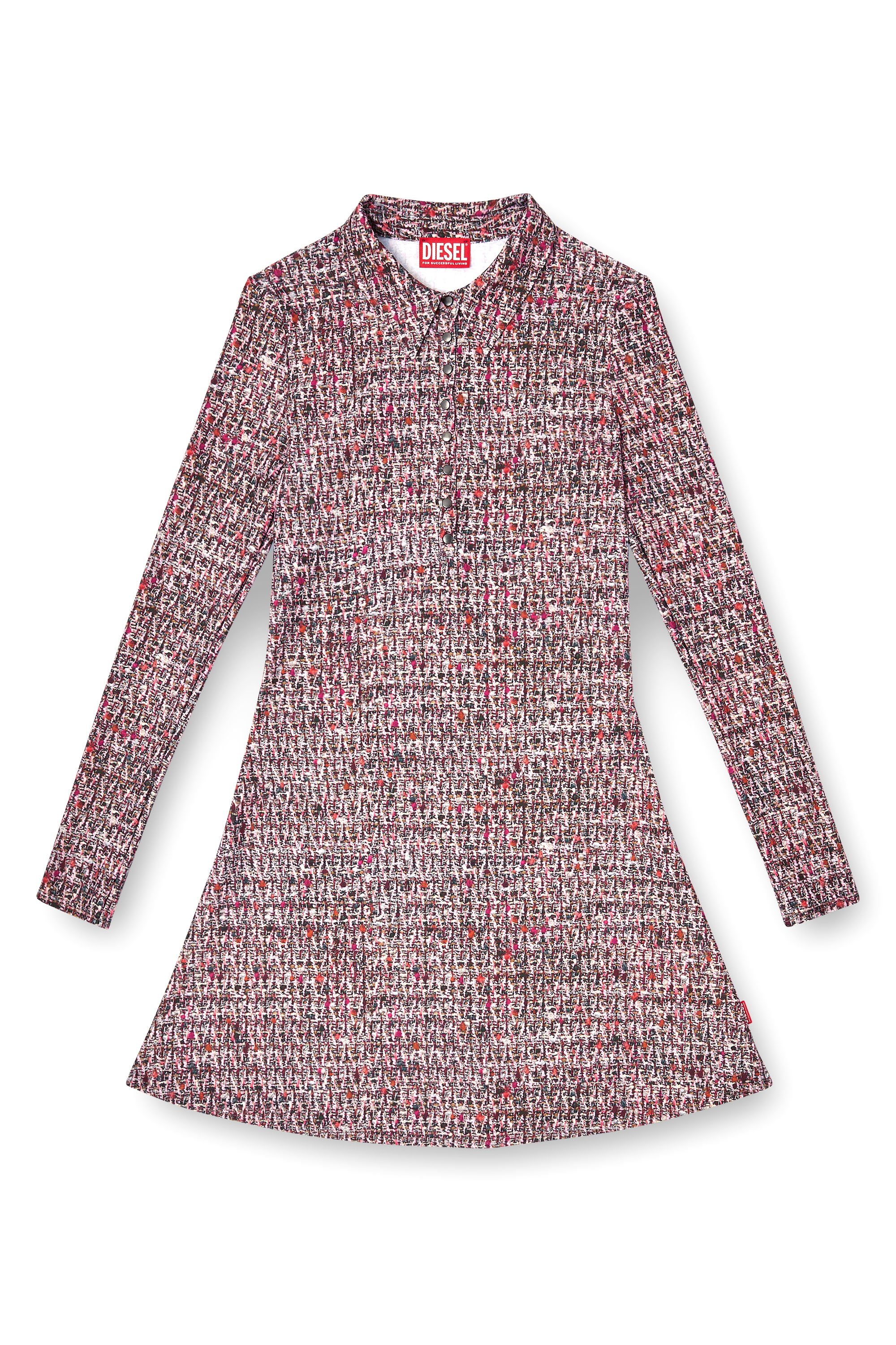 Diesel - D-POLYNA, Damen Kleid aus Lycra mit Bouclé-Print in Rosa - 2