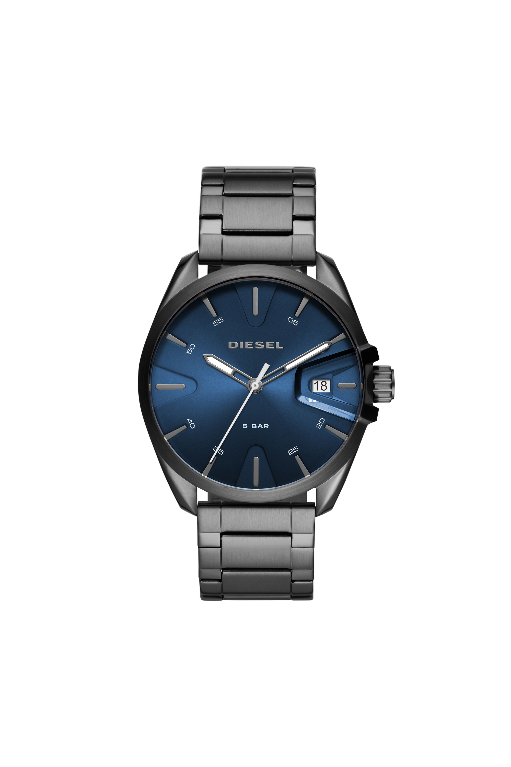 Diesel - DZ1908, Herren MS9-Armbanduhr mit drei Zeigern und metallgrauem Edelstahlarmband in Dunkelgrau - 1