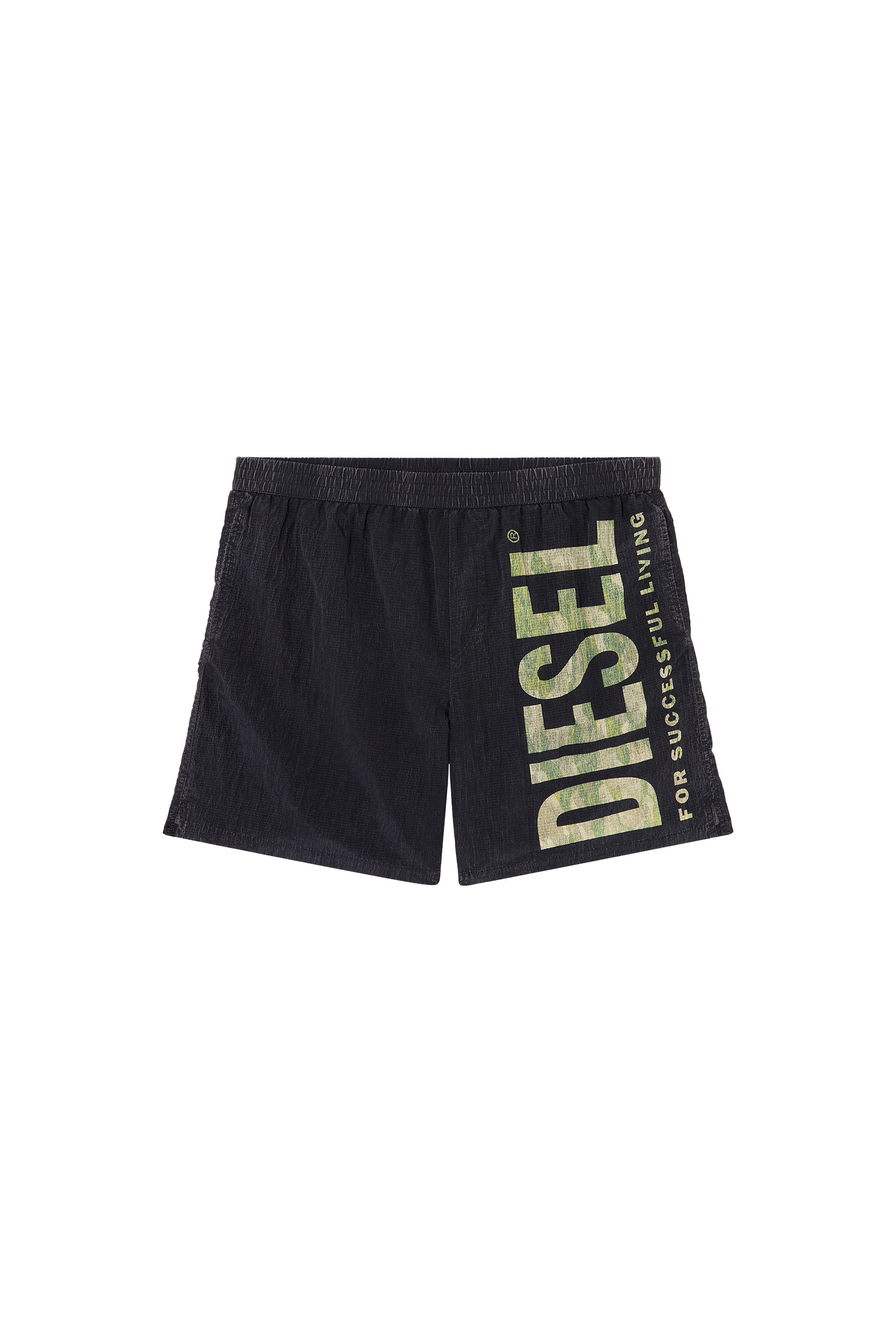 Diesel - POWEL-47.5-UTLT, Herren Boardshorts aus Camo-Ripstop in Schwarz/Grün - 4