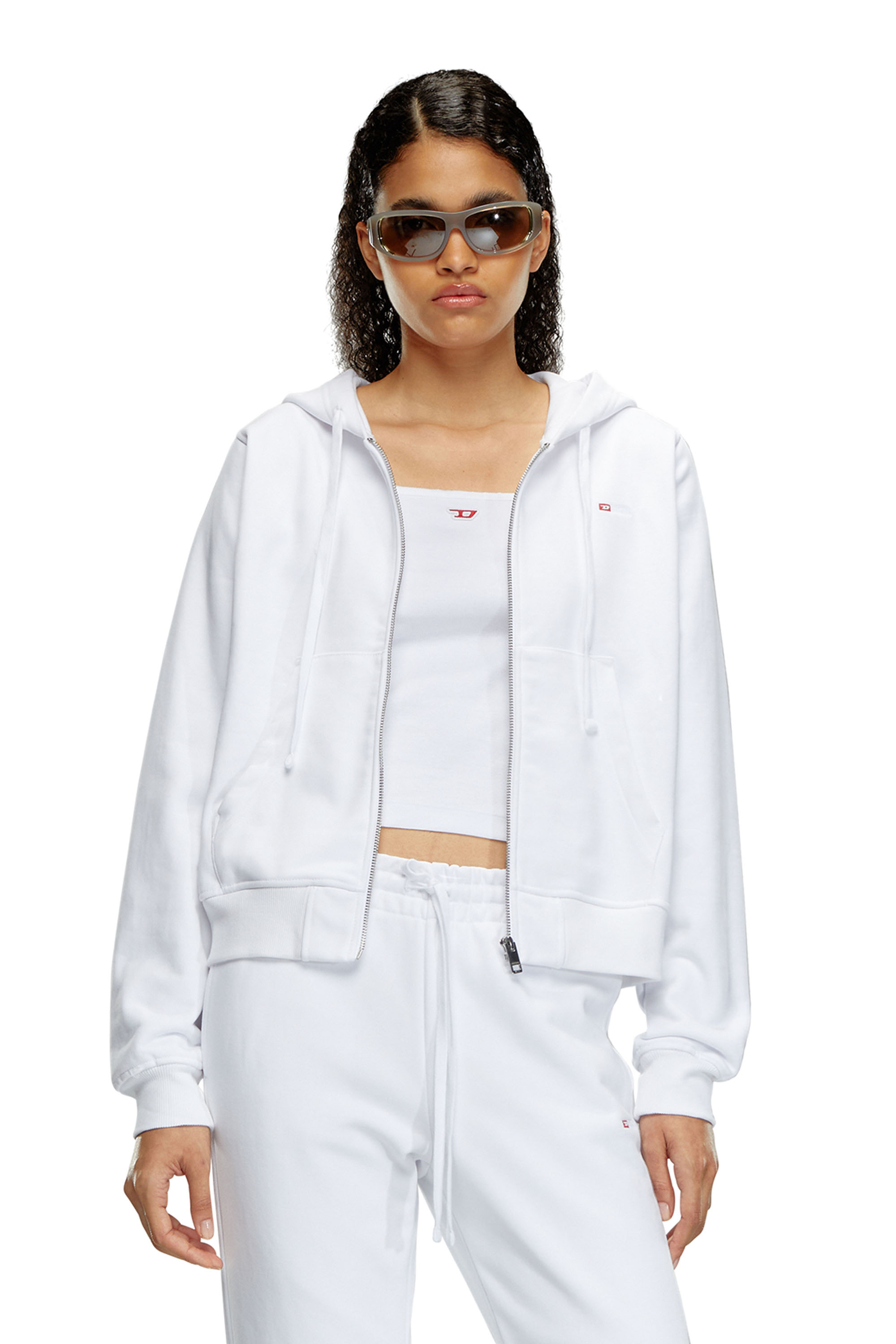 Diesel - F-REGGY-HOOD-ZIP-MICRODIV, Weiß - Image 1