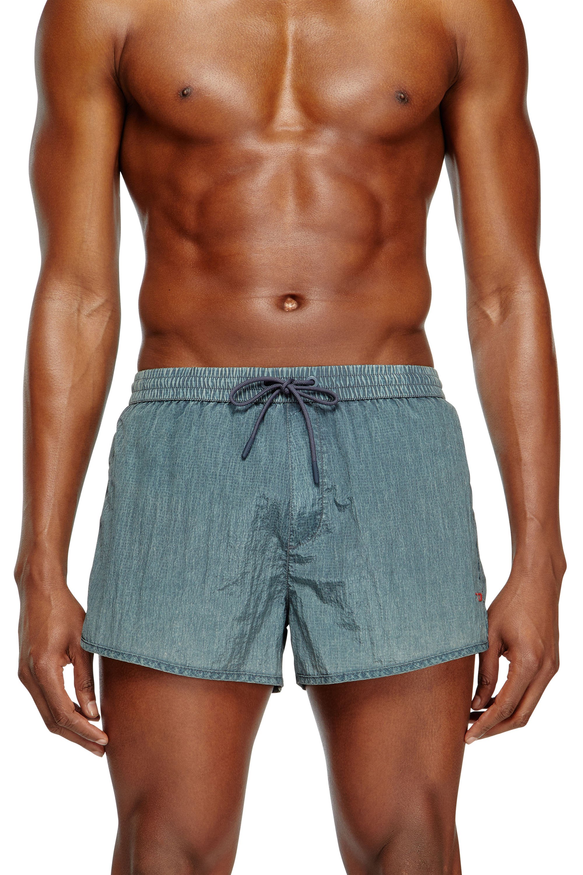 Diesel - OLIVER-30-D-POP, Herren Badeshorts aus behandeltem Ripstop in Grau - 2