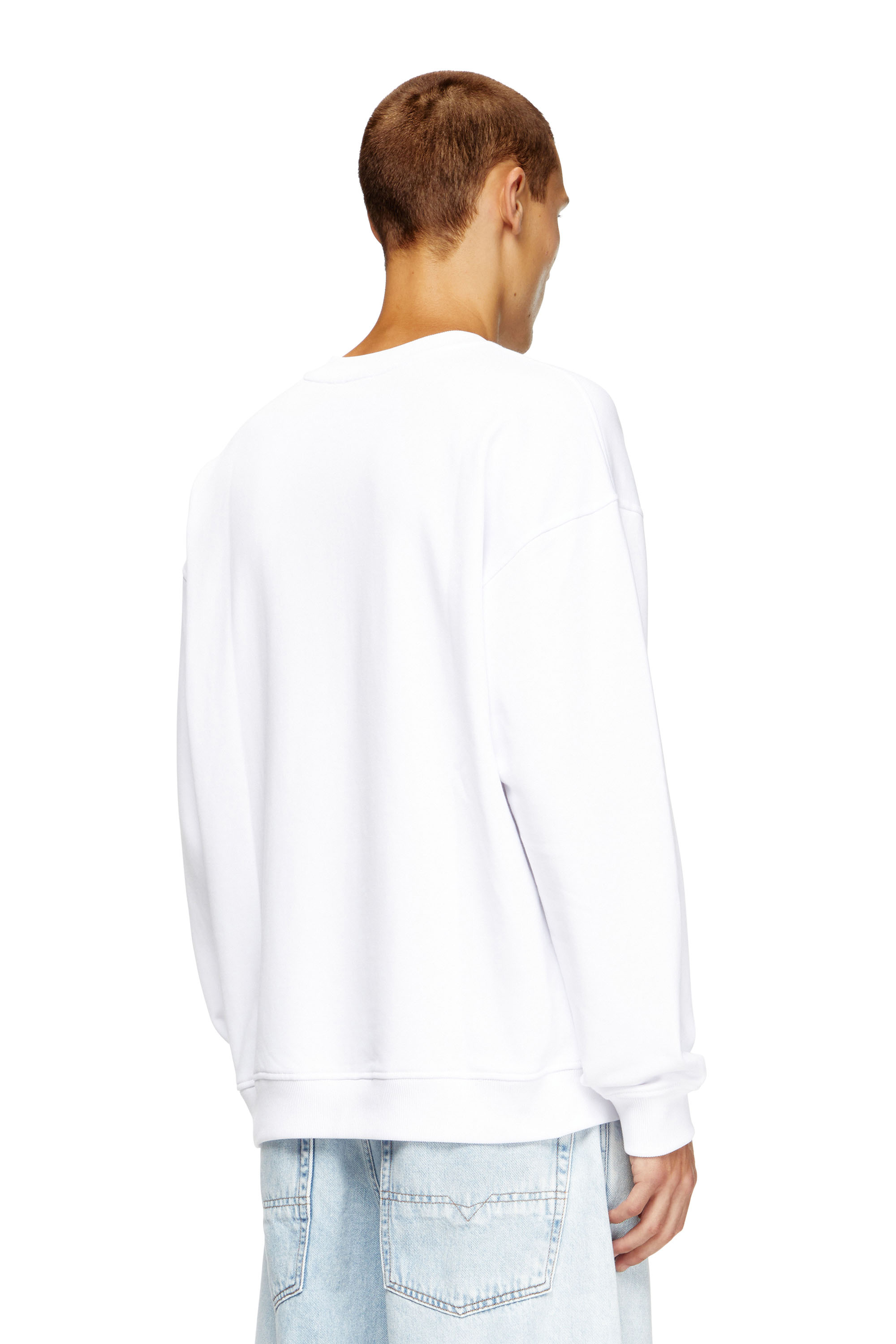 Diesel - S-BOXT-OD, Man's Sweatshirt with cut-out Oval D logo in White - 4