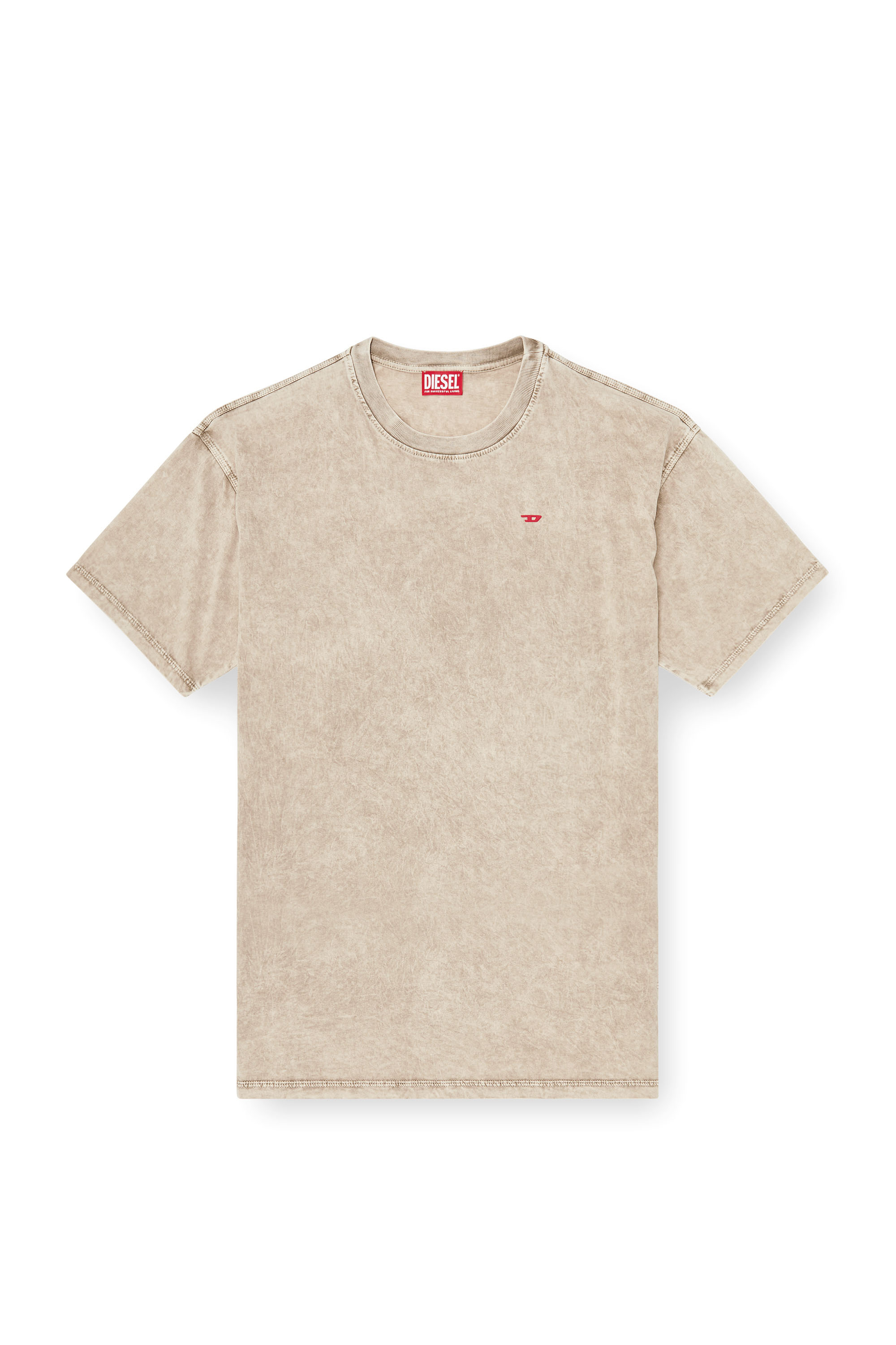 Diesel - T-BOXT-AA14, Herren Baumwoll-T-Shirt mit behandelten Effekt in Beige - 3