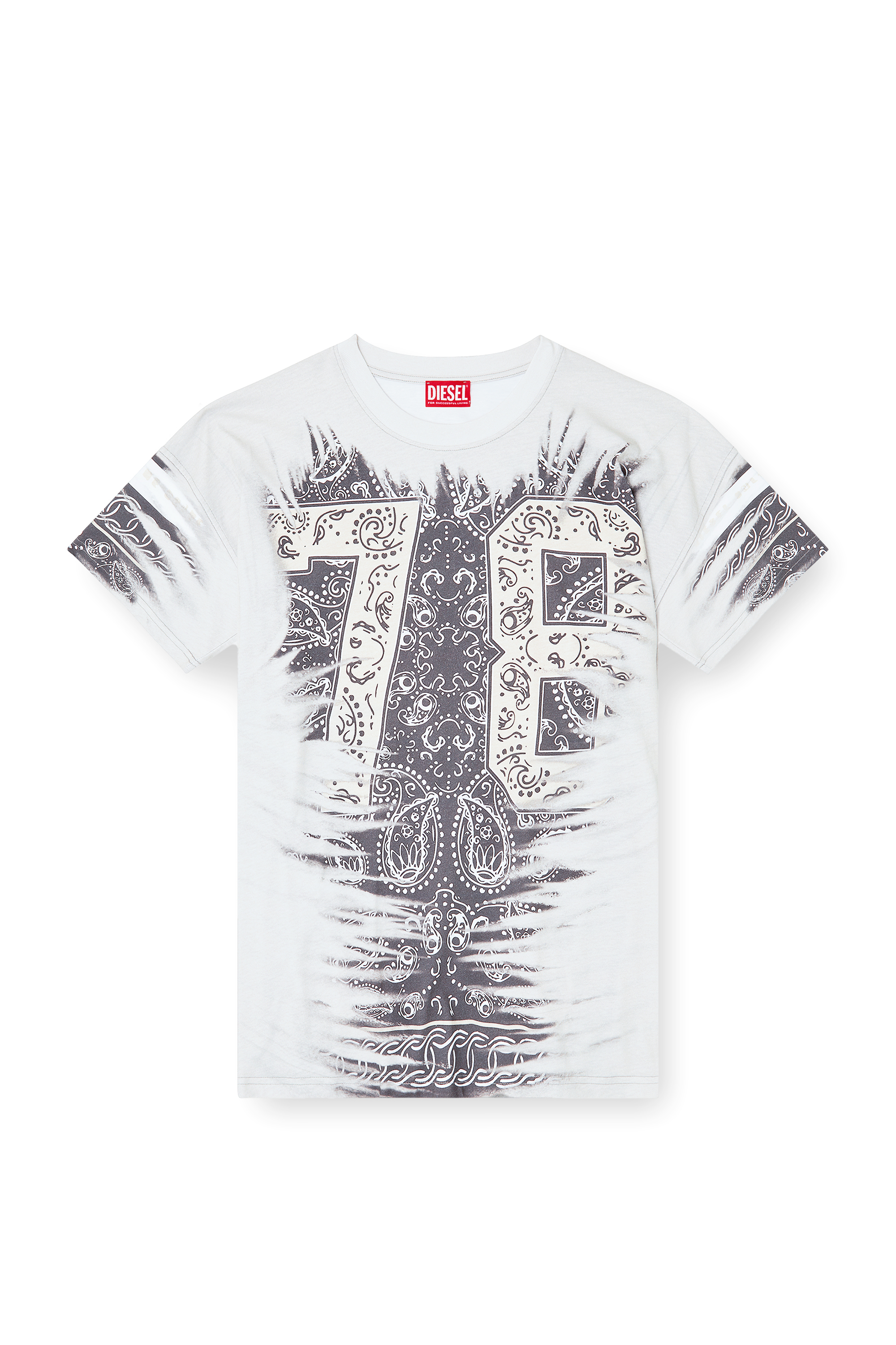Diesel - T-BOXT-78-R1, Herren T-Shirt mit 78-Bandana-Print in Wei&szlig; - 2