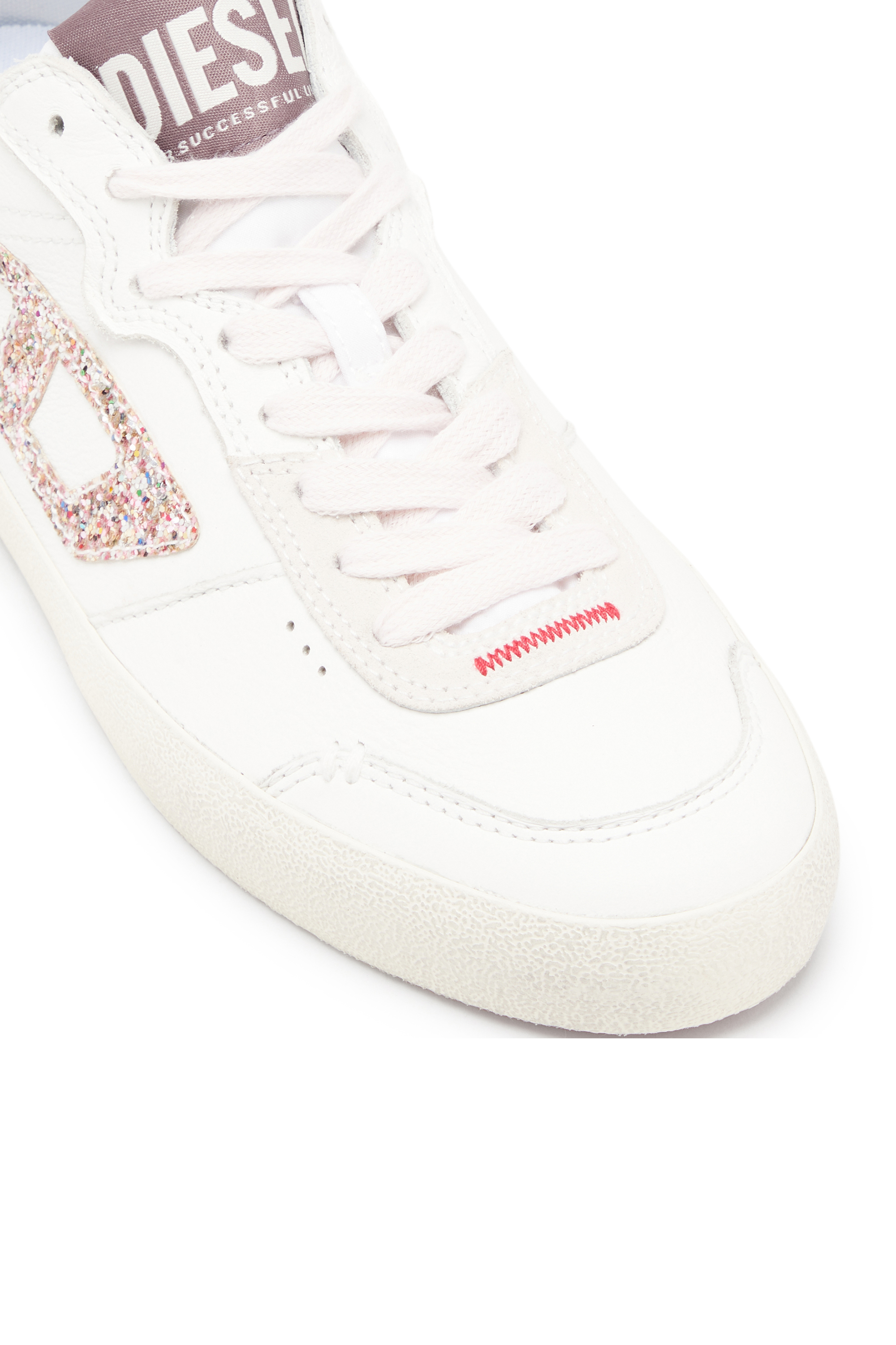 Diesel - S-LEROJI LOW W, Damen S-Leroji-Sneakers aus Leder mit Glitter-Logo in Weiss/Rosa - 6