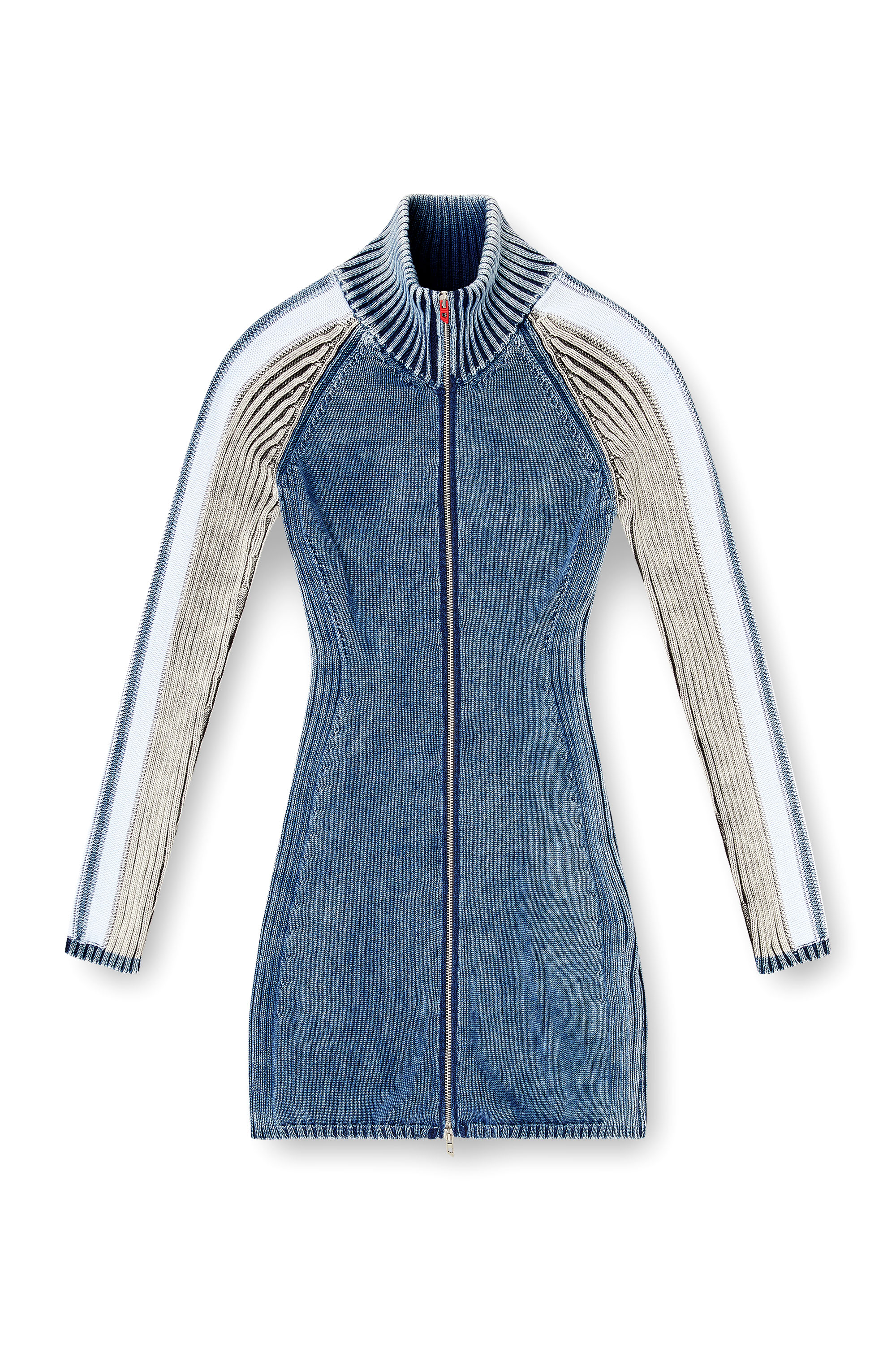 Diesel - M-ESTELLE, Damen Rollkragenkurzes Kleid aus Indigo-Strick in null - 1