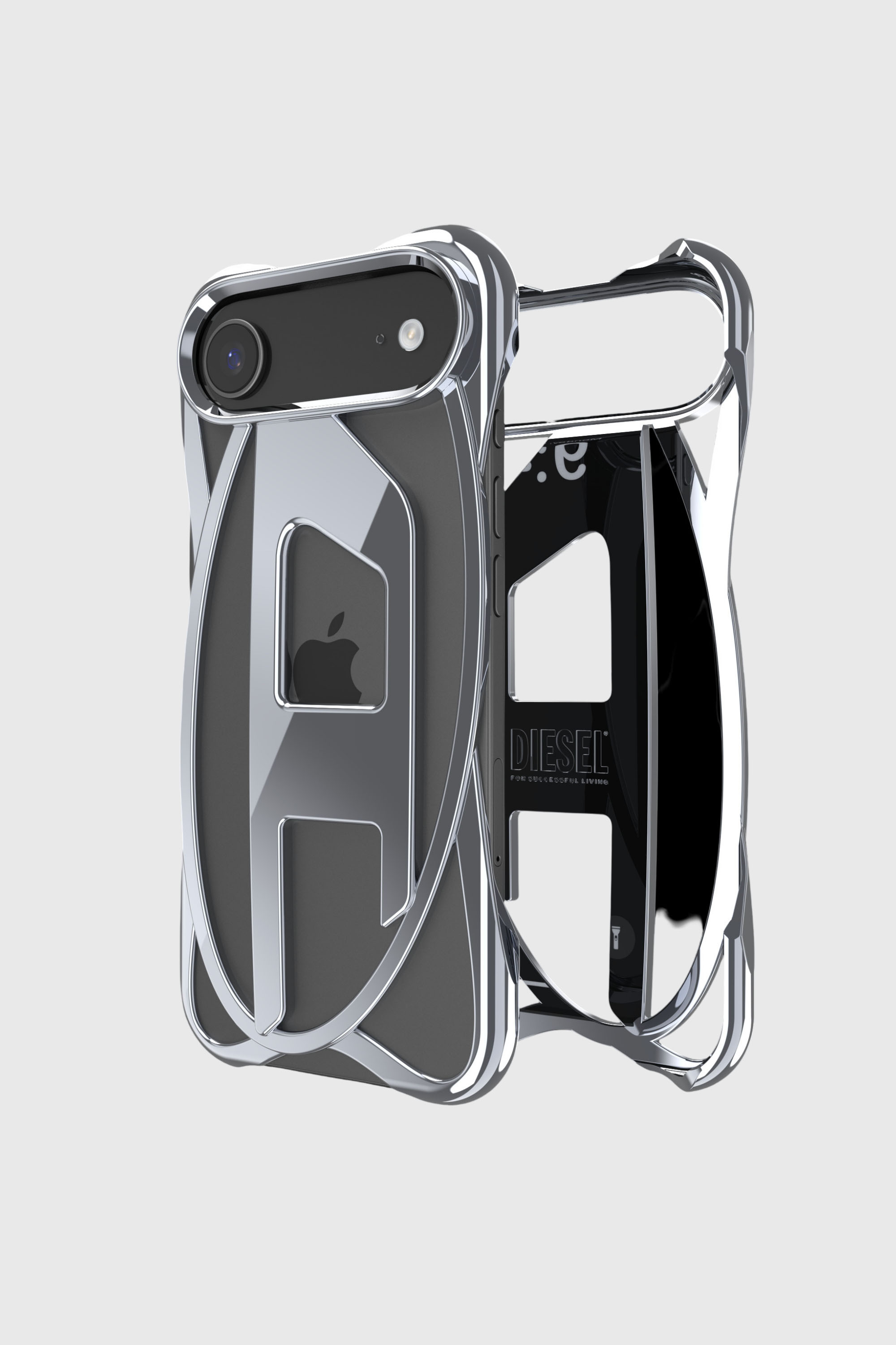 Diesel - 60444 D FRAME CASE, Unisex Caged D Gl&auml;nzende H&uuml;lle f&uuml;r iPhone 17 Air in Dunkelgrau - 1