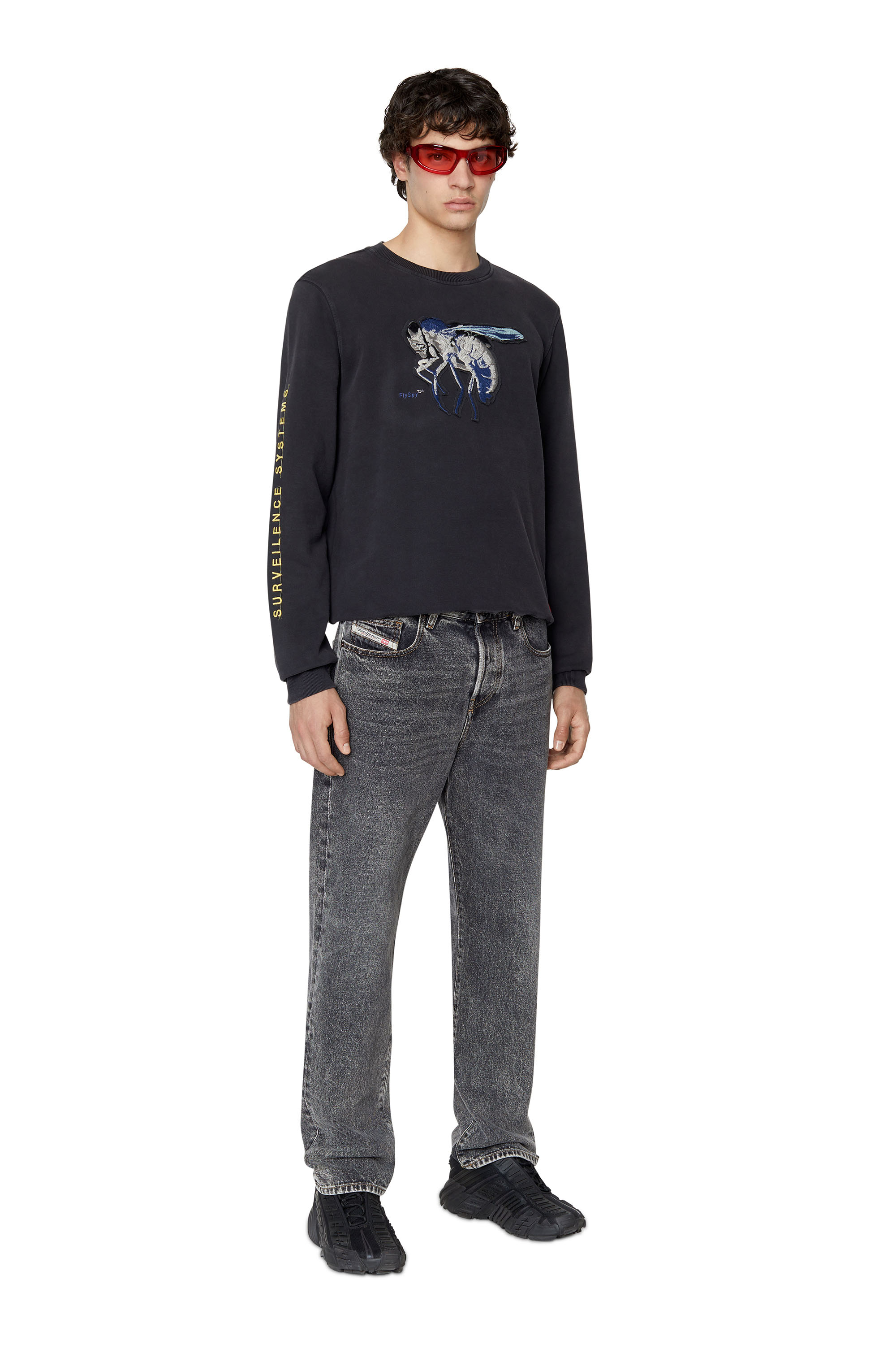 Diesel - 2020 D-Viker 007E1 Straight Jeans, Schwarz/Dunkelgrau - Image 5