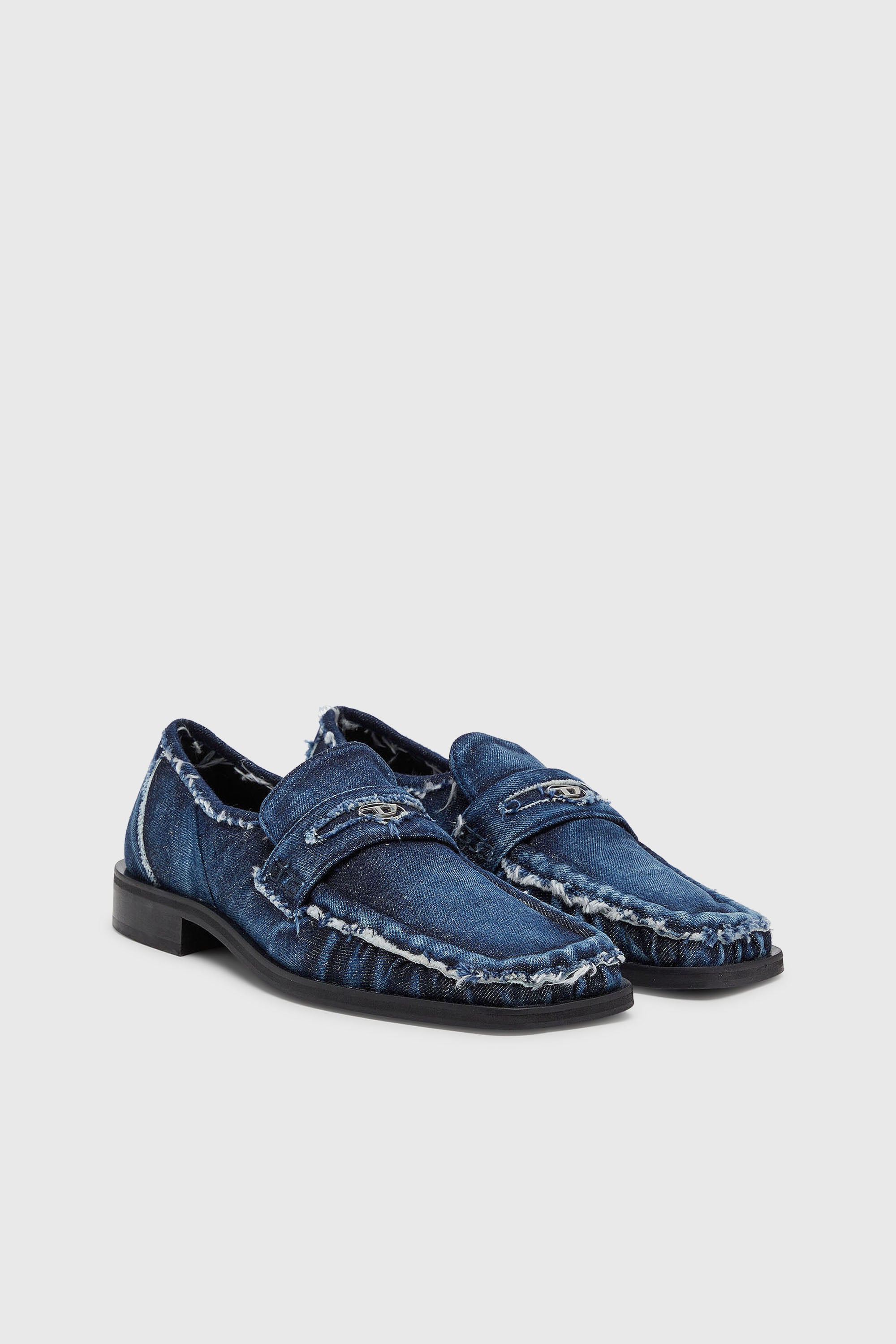 Diesel - D-AMBER LOAFER, Herren D-Amber - Penny Loafer aus ausgefranstem Denim in Blau - 2