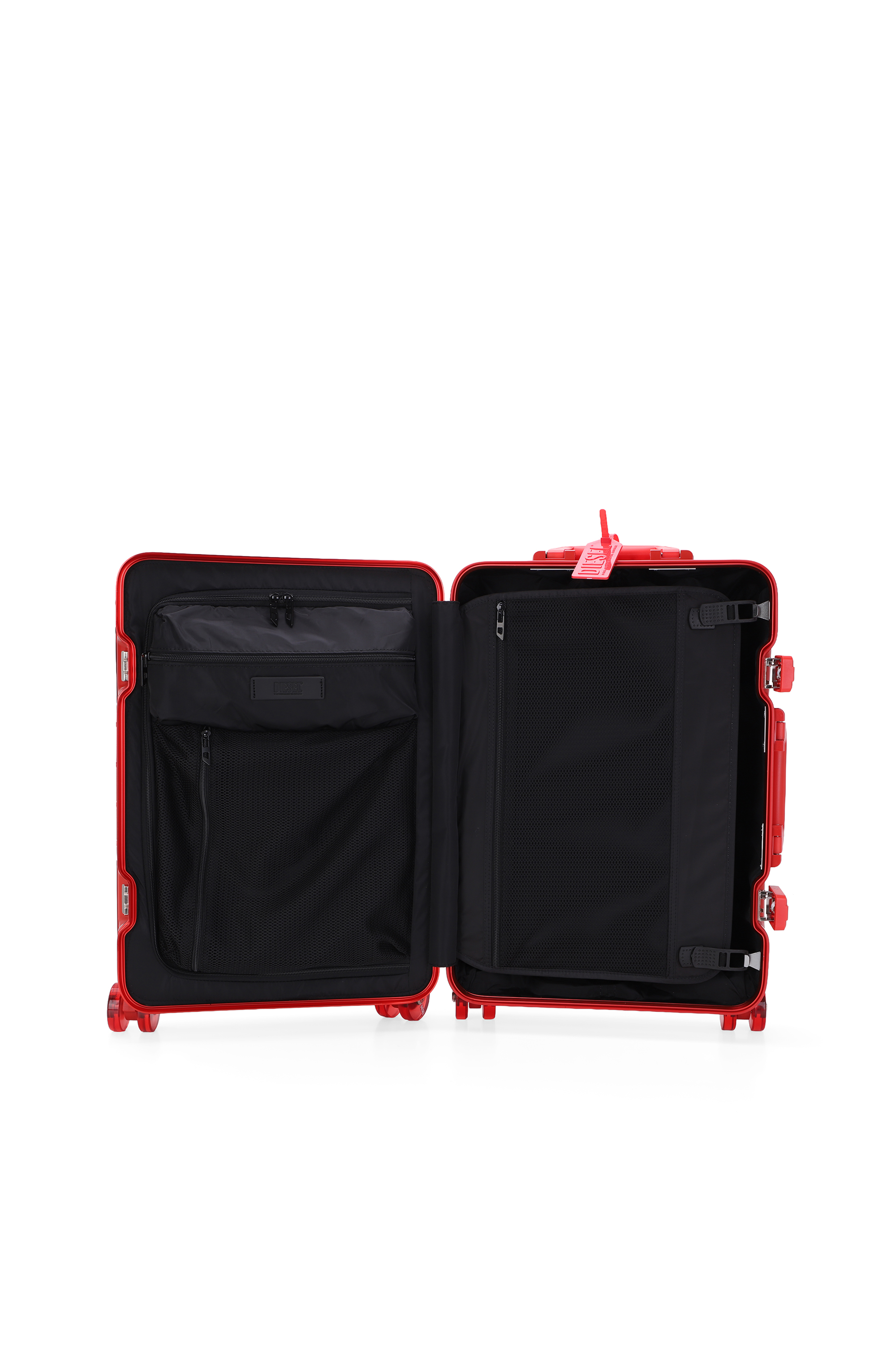 Diesel - DIESEL ALUMINUM TROLLEY- DSL002, Unisex Koffer aus Aluminium Gr&ouml;&szlig;e S in Rot - 4