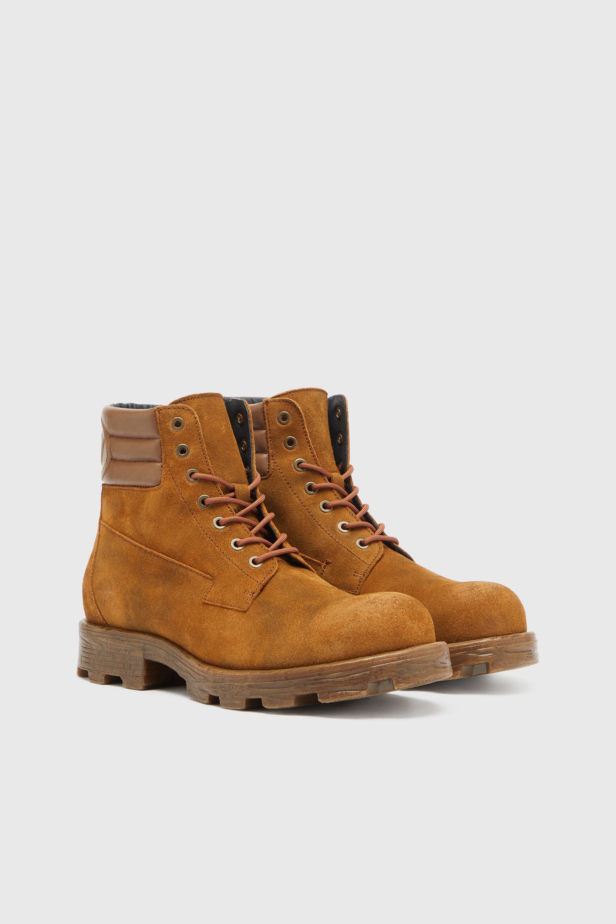 Diesel - D-HAMMER LACE UP, Herren D-Hammer - Combat-Boots aus Veloursleder und Leder in Camel - 2