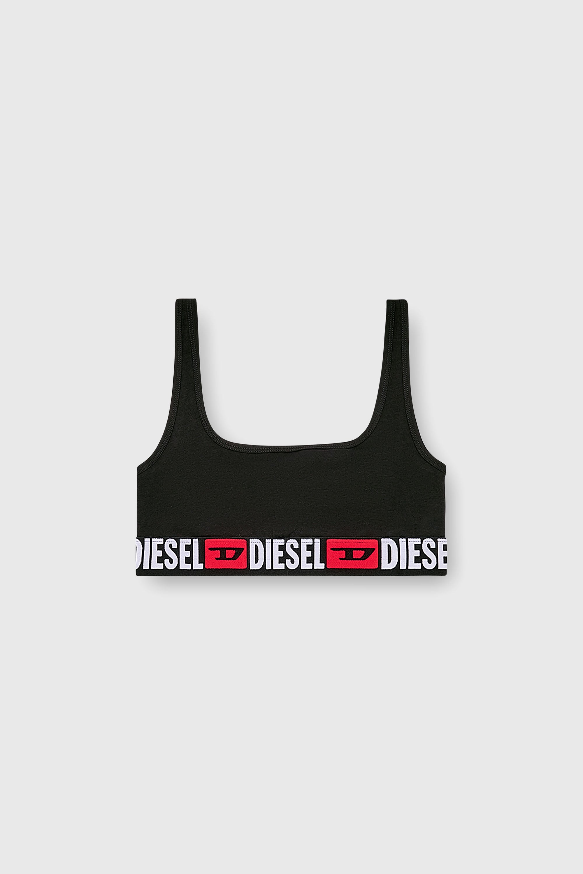 Diesel - UFSB-ORIBA, Damen Bralette mit Logoband in Schwarz - 2