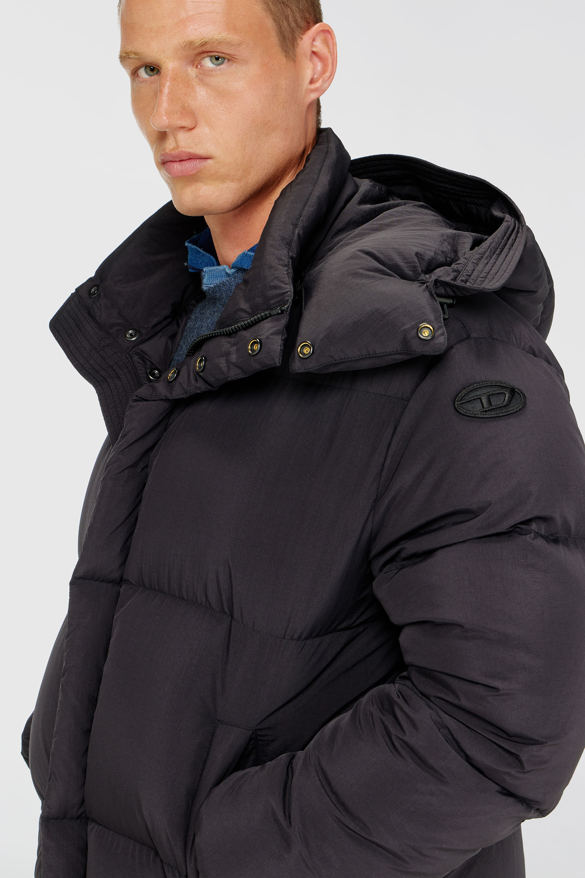 Diesel - W-ROLFYS-WRD, Herren Gesteppte Daunenjacke aus ViralOff&reg; Taslan in Dunkelgrau - 5