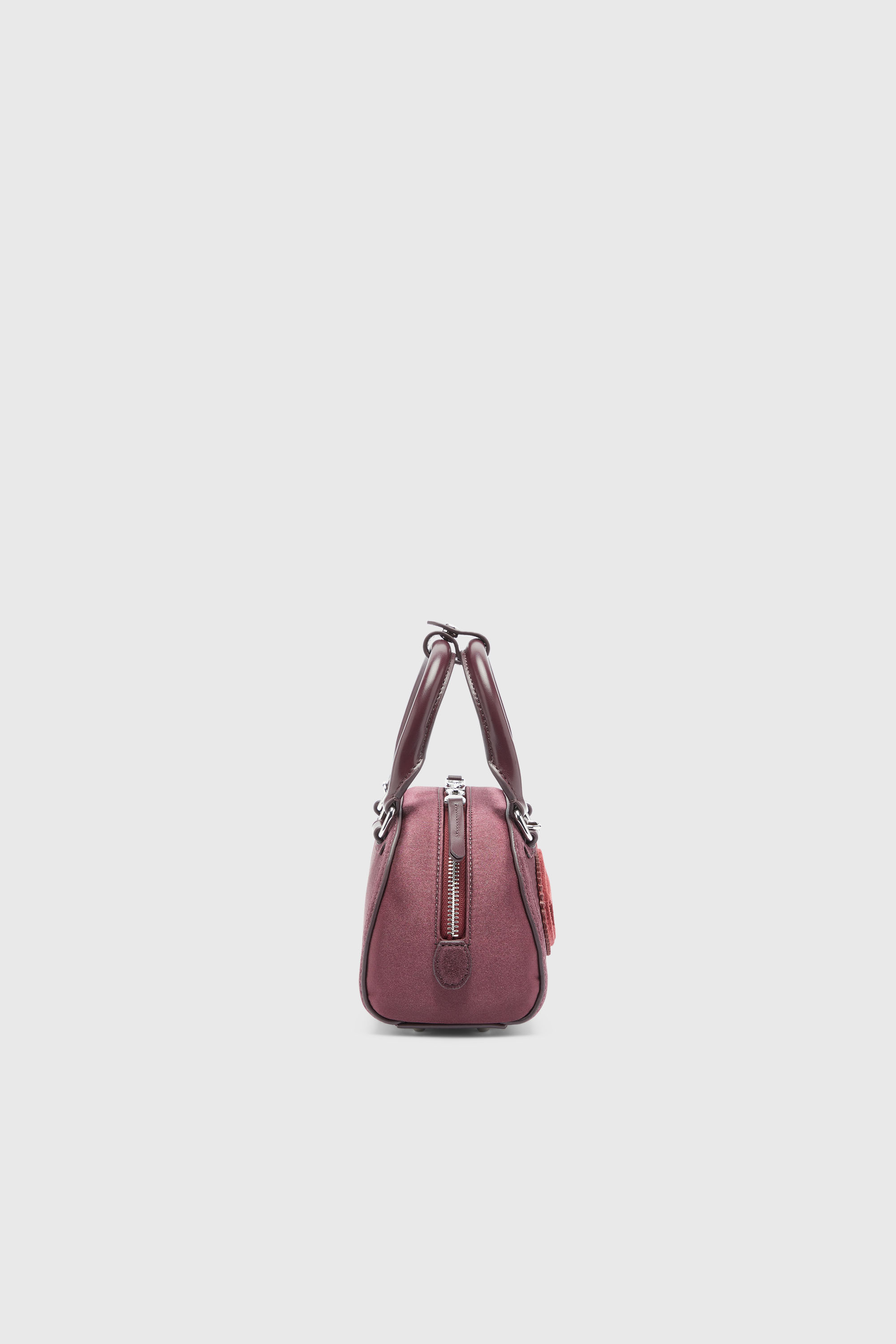 Diesel - 1DR DOME CROSSBODY, Damen 1DR Dome - Kleine-Umh&auml;ngetasche aus Satin und Velours in Burgunderrot - 5