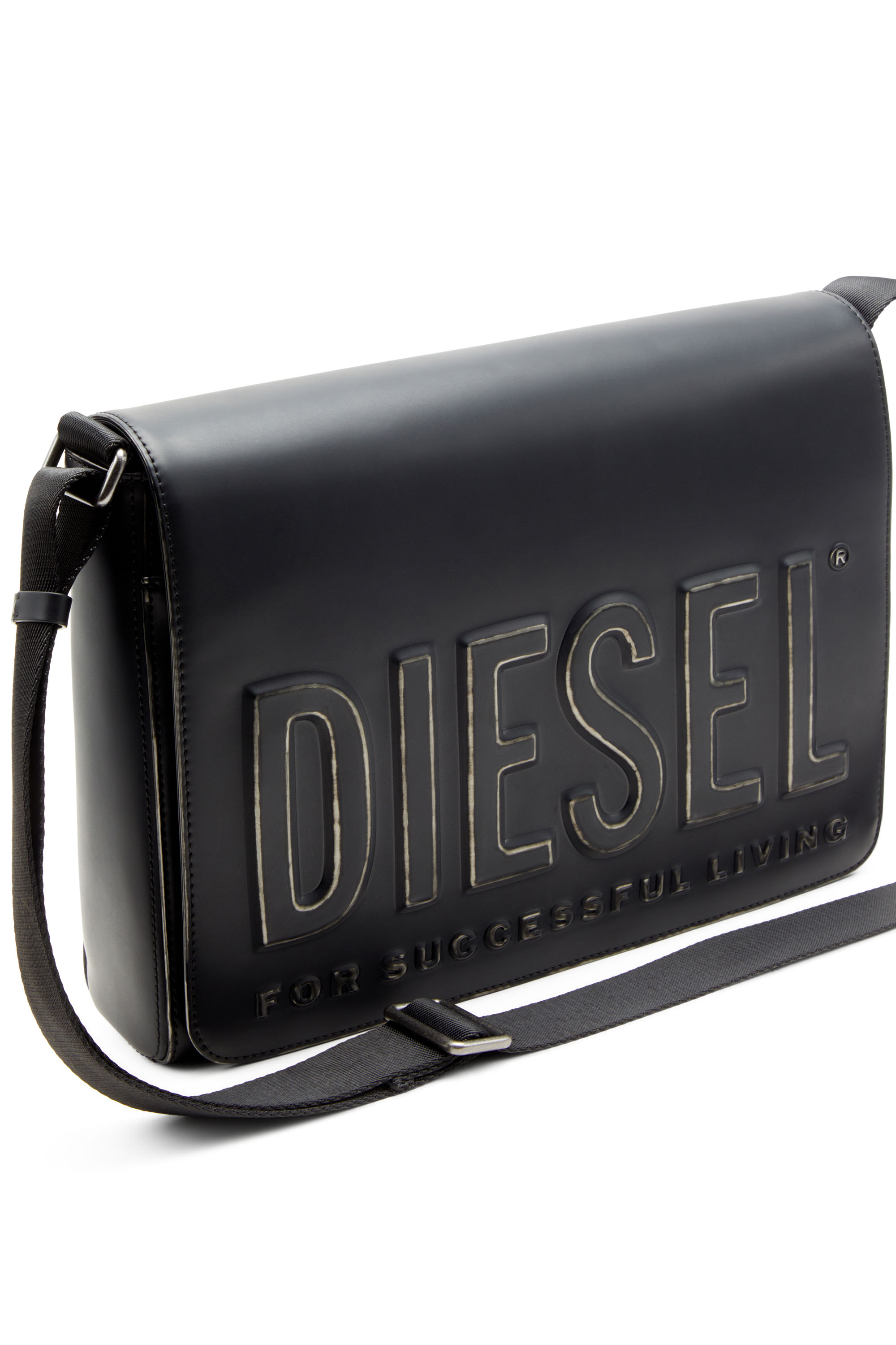 Diesel - DSL 3D MESSENGER S X, Herren Dsl 3D-Messenger-Tasche aus gebürstetem PU in Schwarz - 5