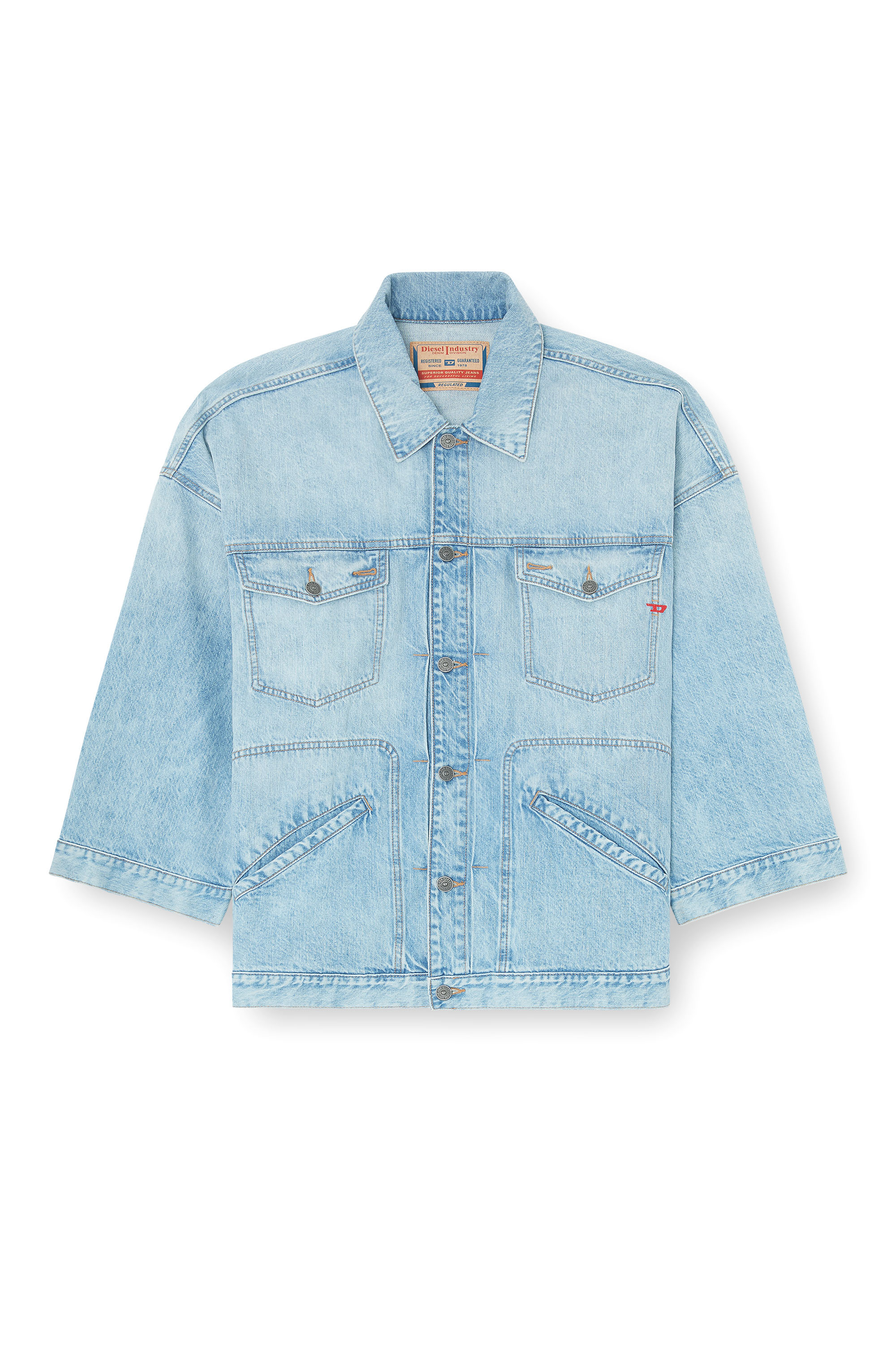 Diesel - DE-LIN, Damen Oversized denim-arbeitsjacke in Hellblau - 3
