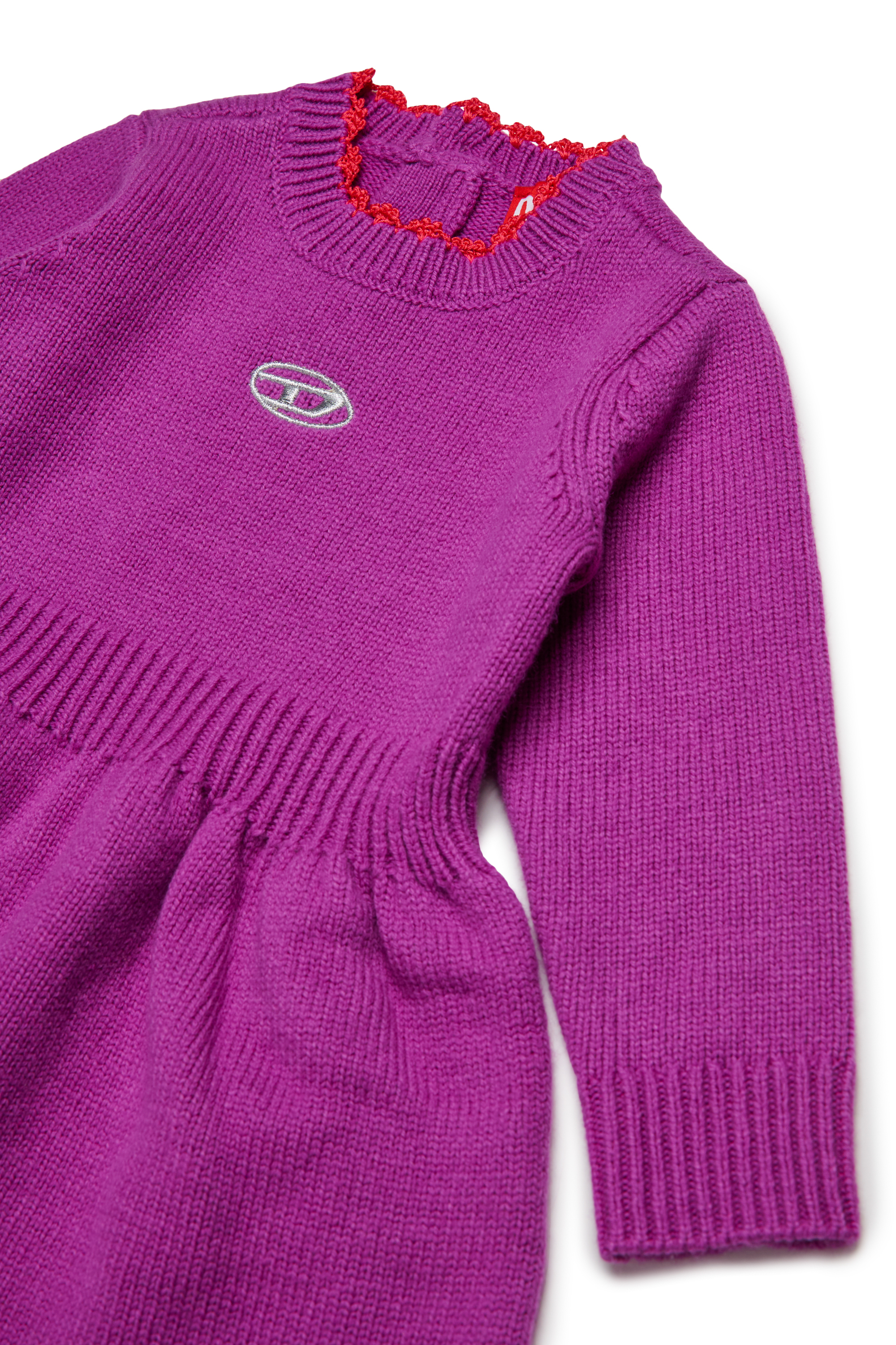 Diesel - DALLEB, Damen Wollkleid mit eingesticktem Logo in Violett - 3