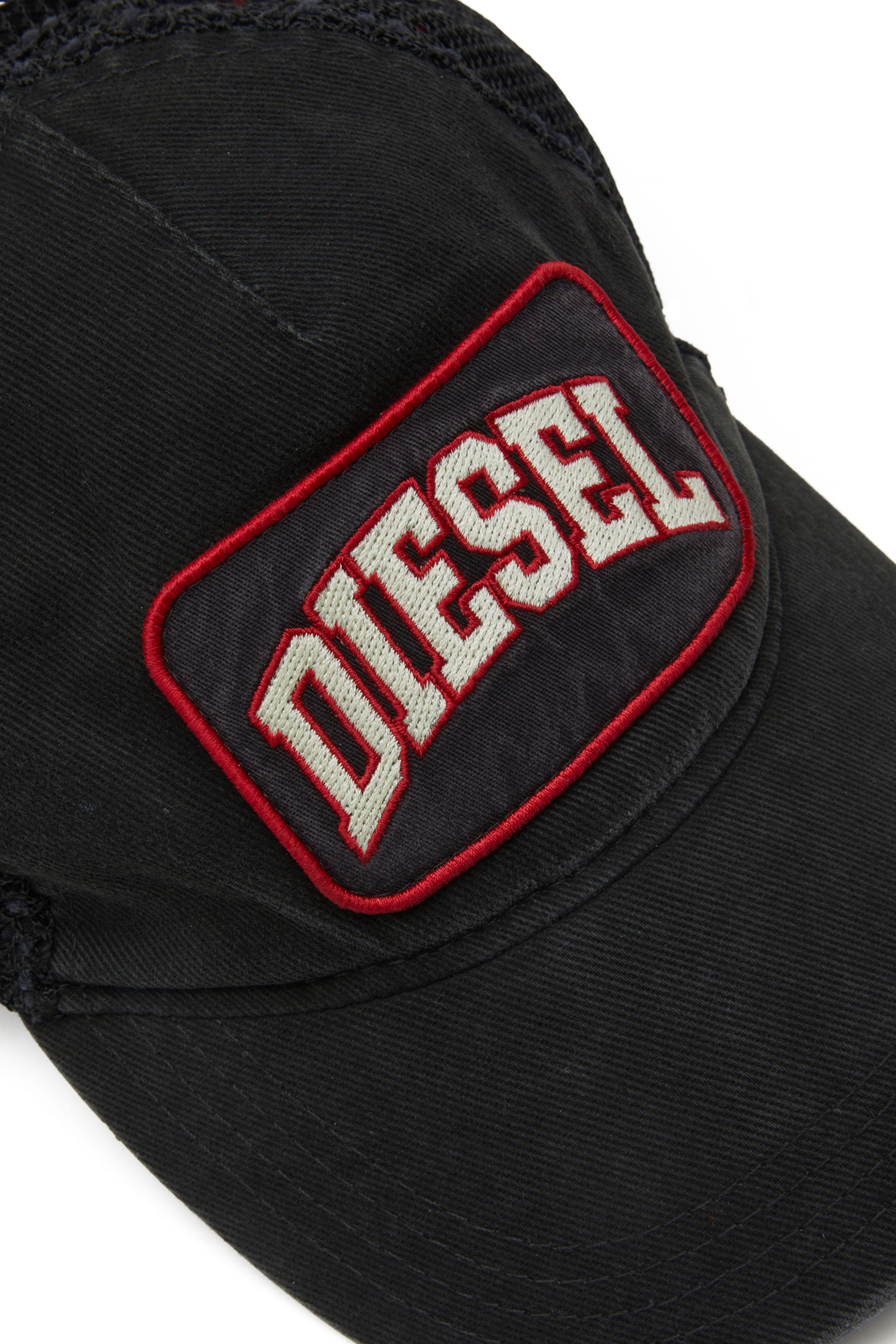 Diesel - C-MESHY, Herren Basecap mit Fischnetz-Mesh in Schwarz - 3