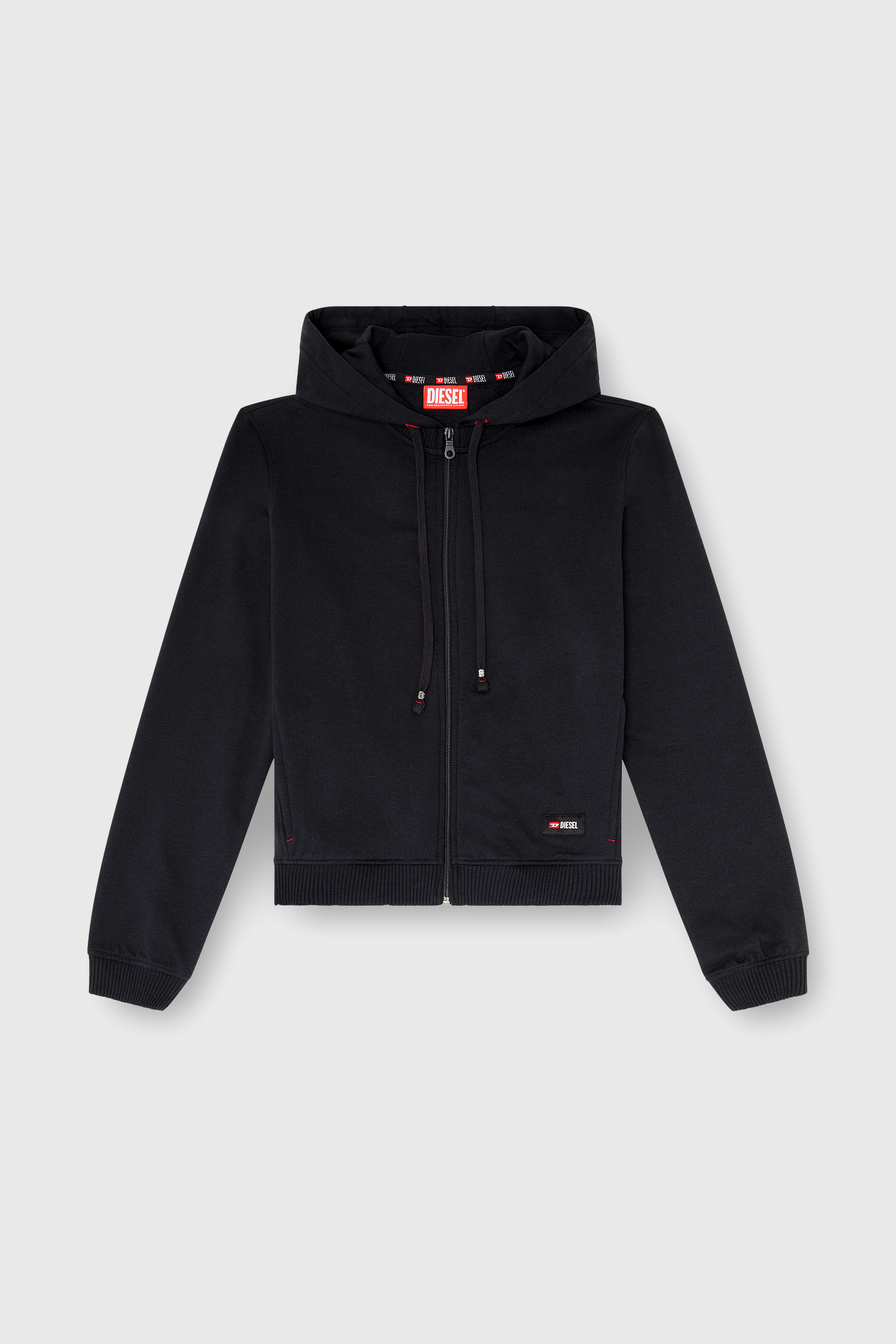 Diesel - HARRIET-D-CORE, Damen Kapuzenpullover aus aufgerauter Baumwollmischung in Schwarz - 2