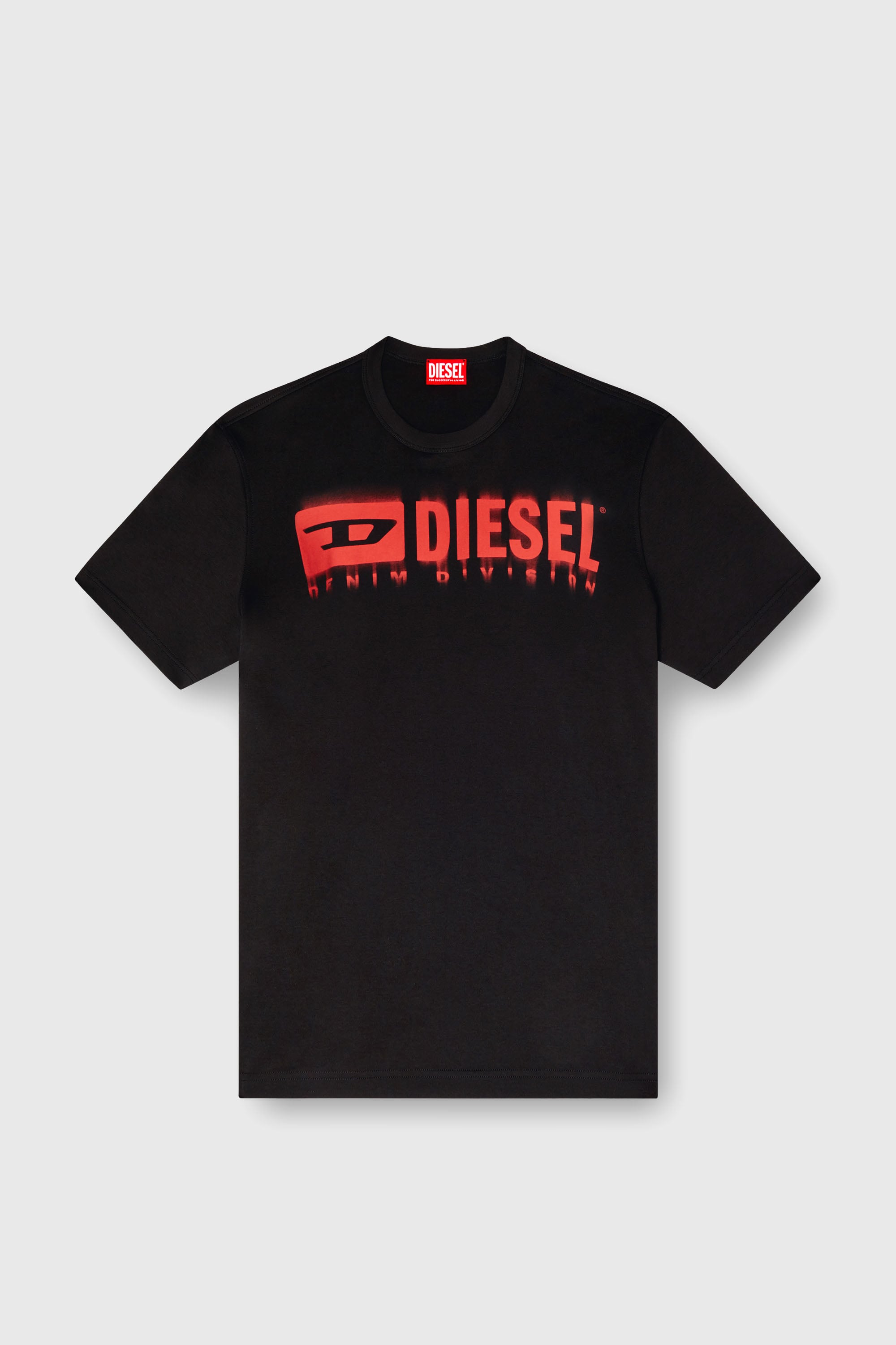 Diesel - T-ADJUST-Q7, Herren T-Shirt mit verschwommenem Diesel-Logo in Schwarz - 2
