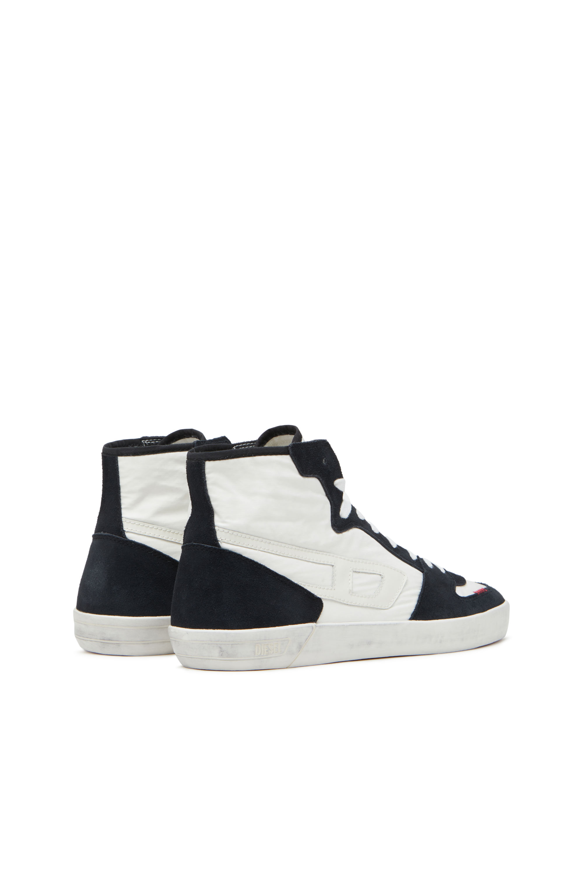 Diesel - S-LEROJI D-1 MID, Herren S-Leroji D-High-Top-Sneakers aus gepolstertem Ripstop und Veloursleder in Schwarz/Weiss - 3