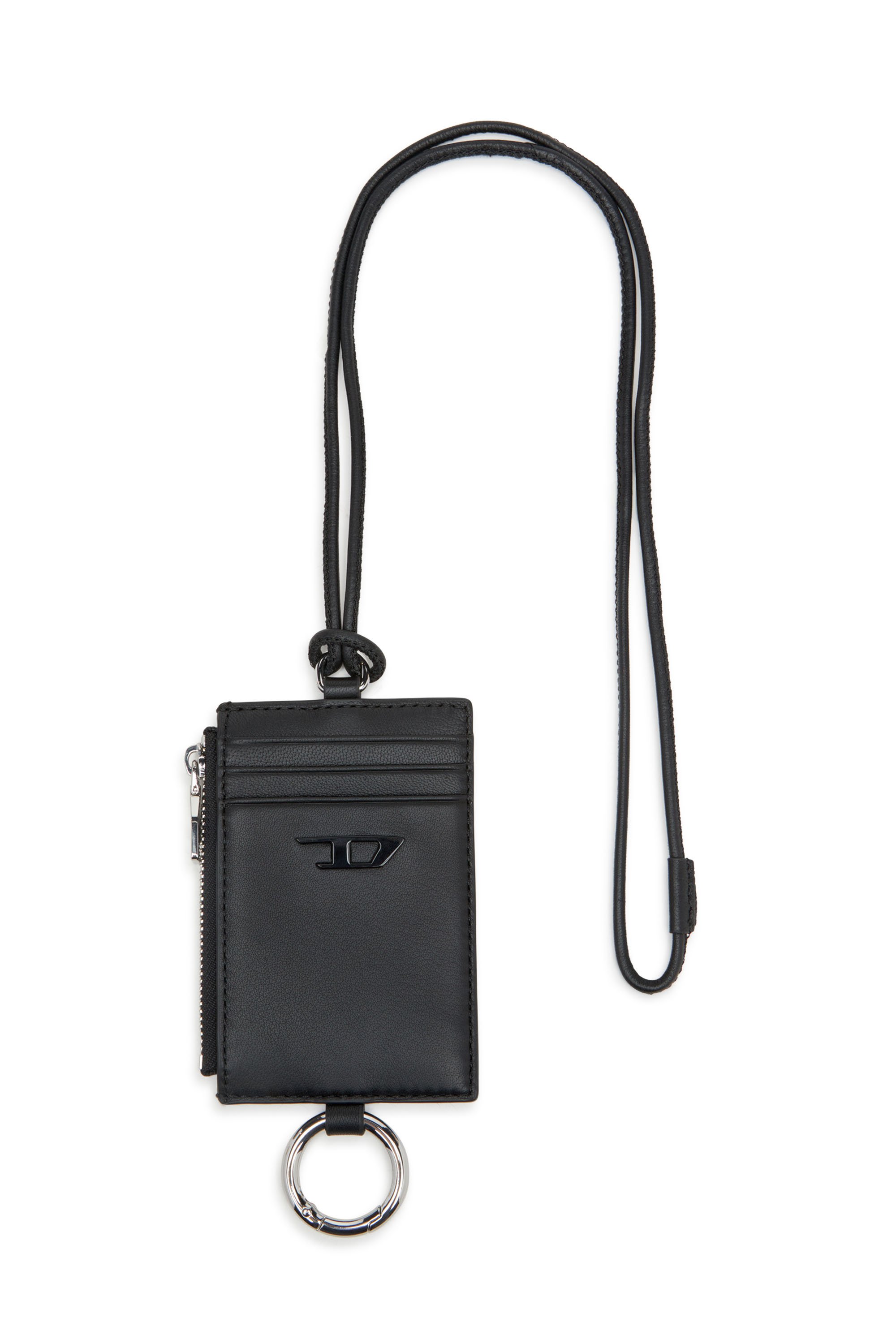 Diesel - RAVE BADGE HOLDER, Herren Etui aus Nappaleder in Schwarz - 1