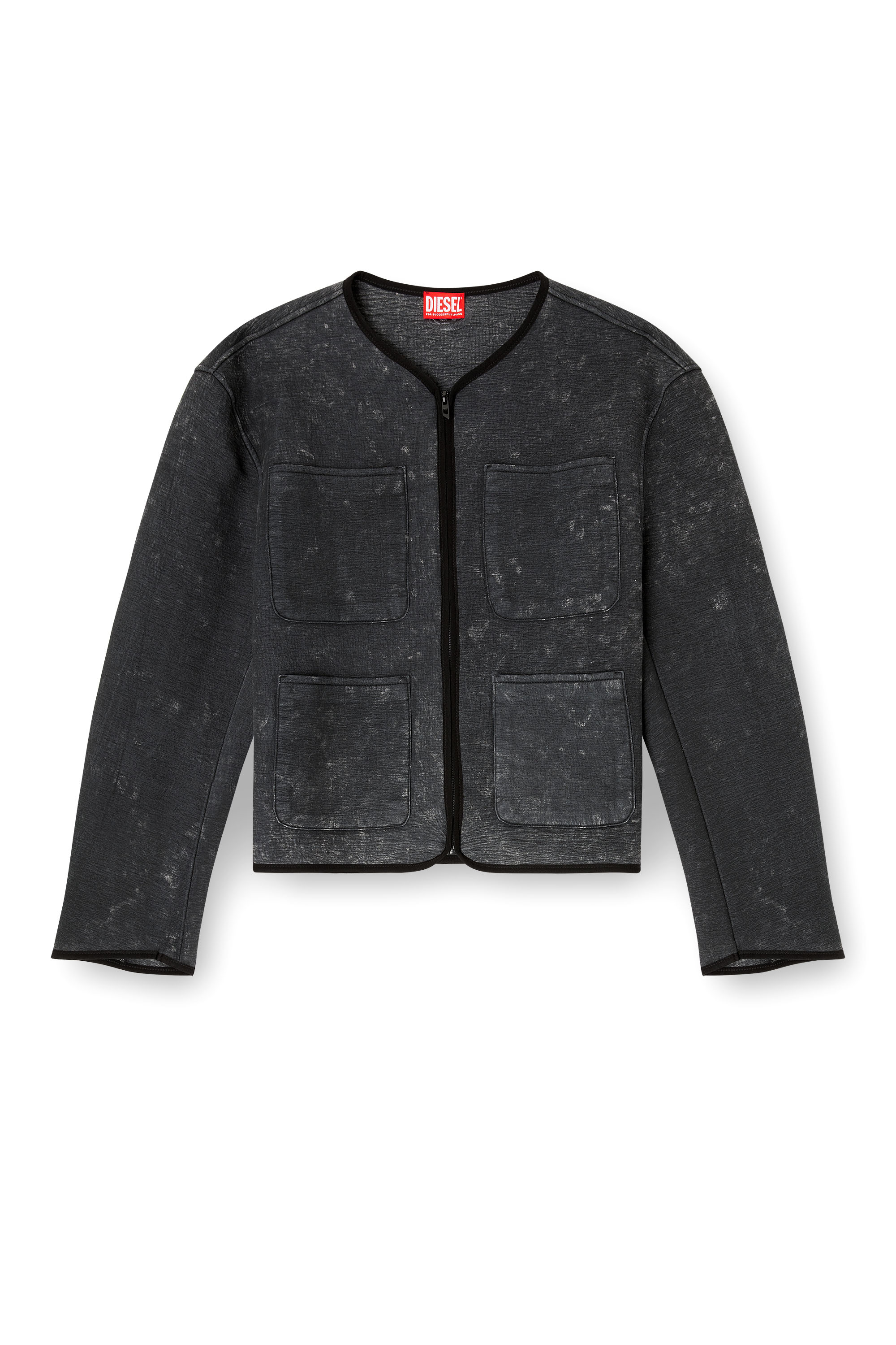 Diesel - G-TES, Damen Scuba-Jacke mit Marmoreffekt und Taschen in null - 3