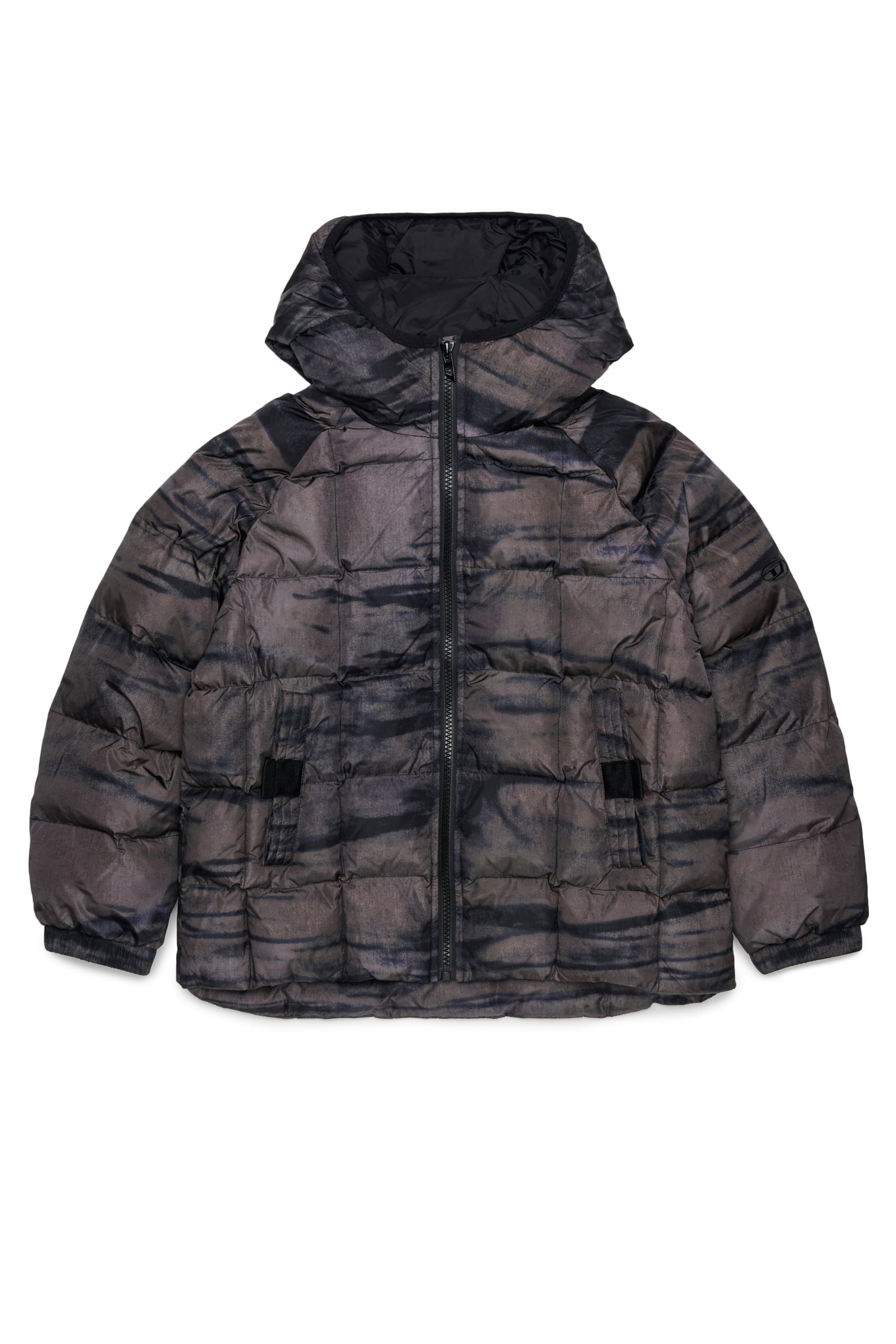 Diesel - JDEN, Herren Steppjacke mit grafischem Streifenprint in Gr&uuml;n - 1