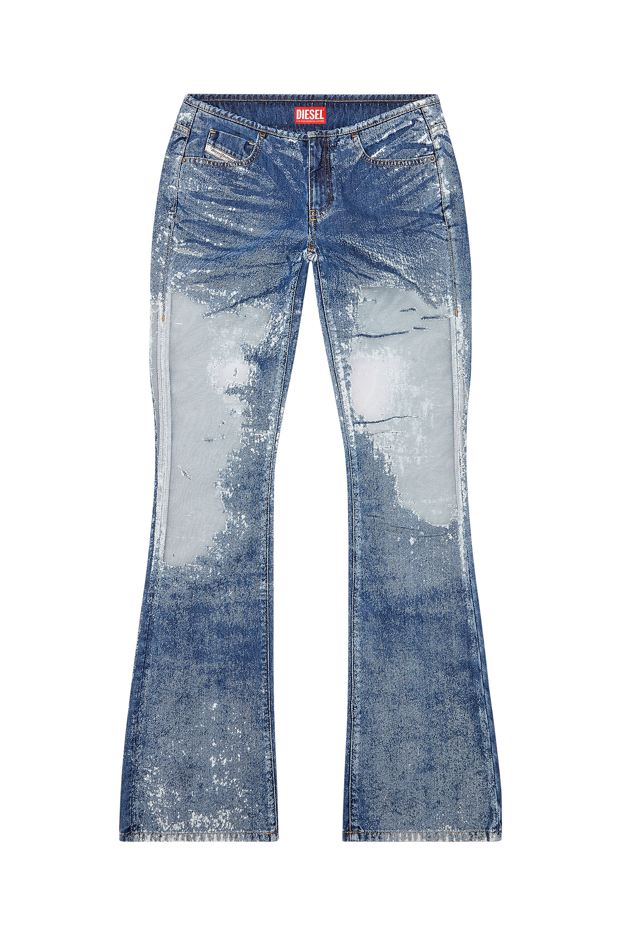 Diesel - Bootcut and Flare Jeans D-Shark 068JH, Mittelblau - Image 6