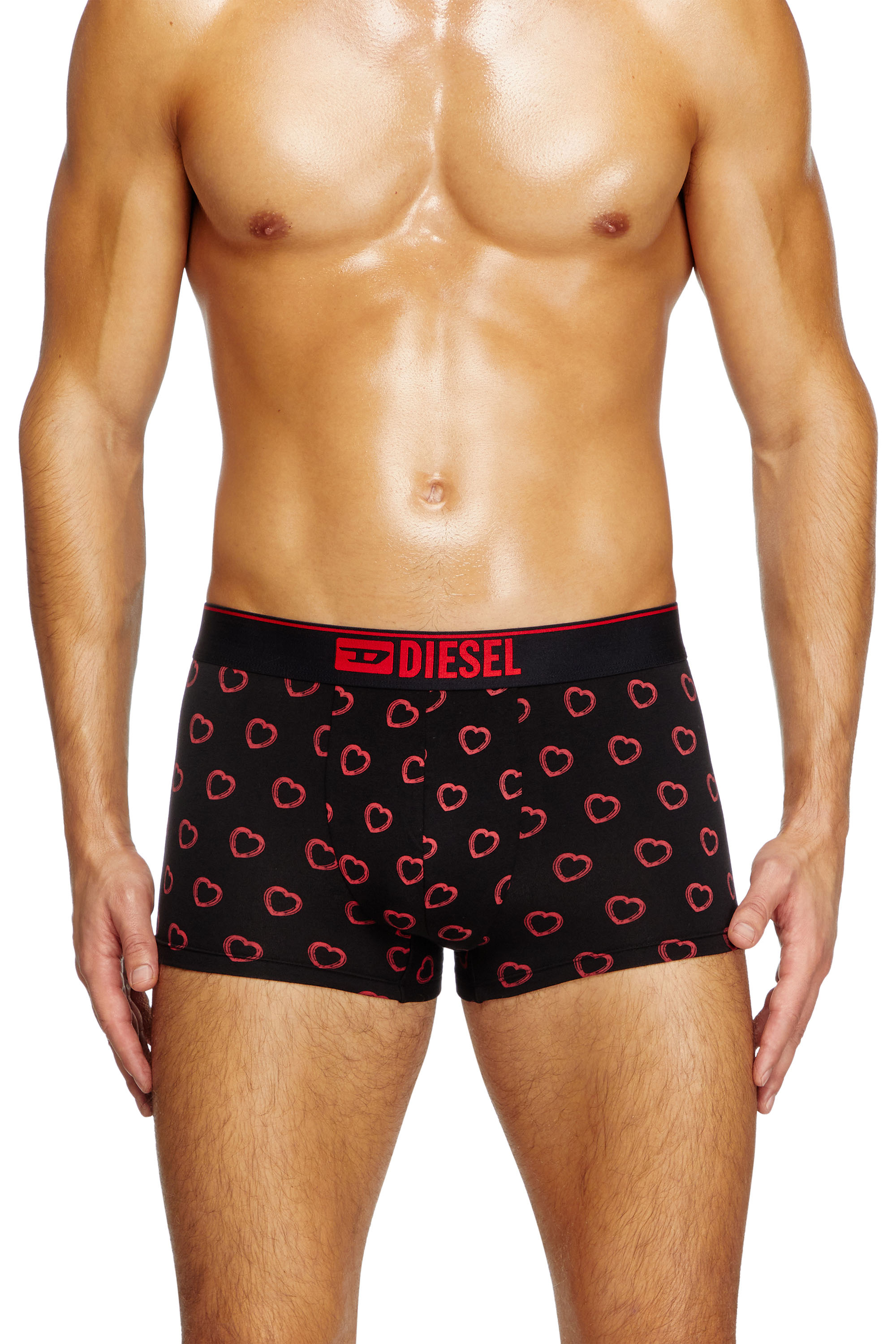 Diesel - DAMIEN-GFT-3PACK, Herren Retropants mit Herz-Motiv im Dreierpack in Rot/Schwarz - 3