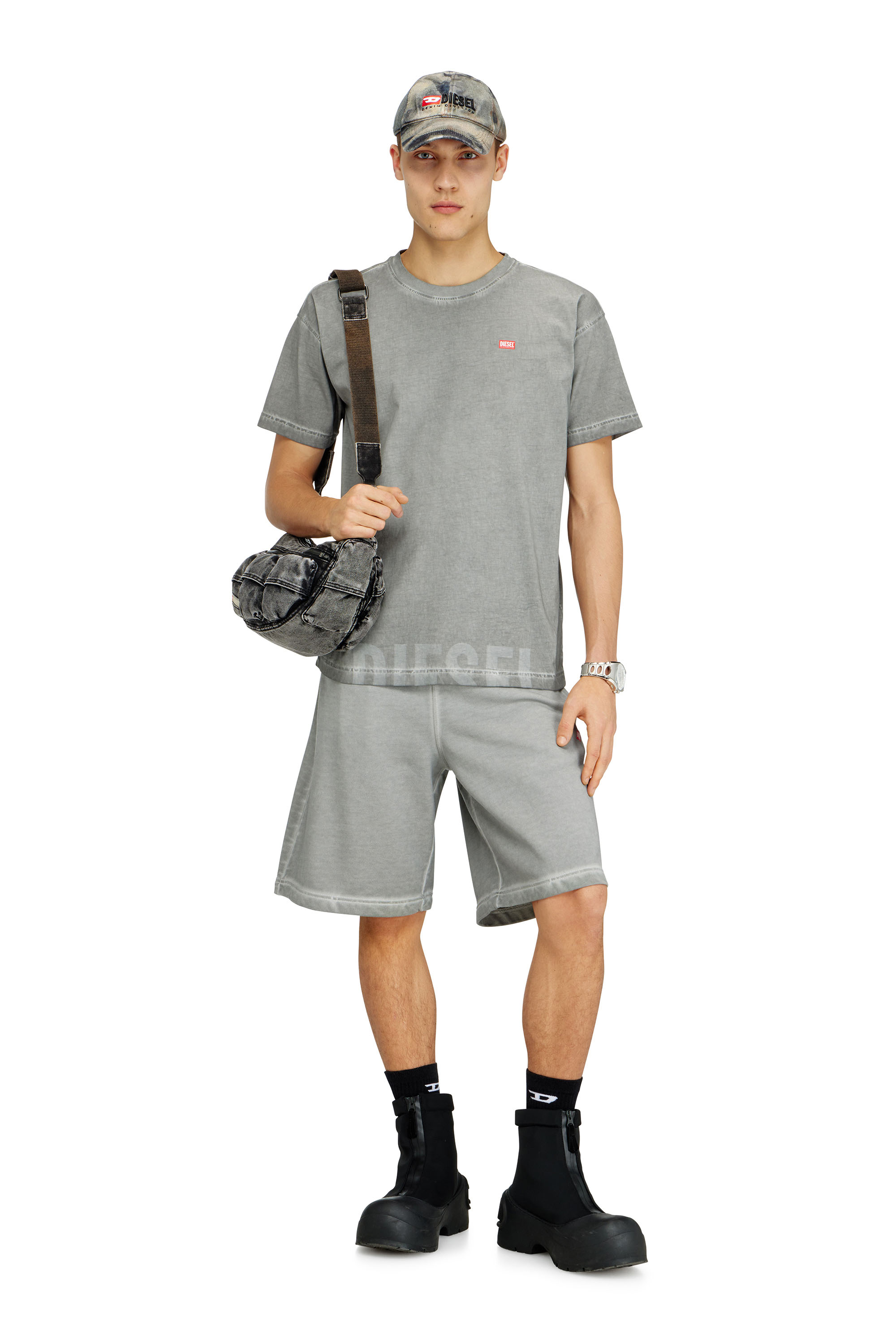 Diesel - C-AMO, Herren Baseballkappe mit komplettem Camouflage-Print in Grau/Schwarz - 4