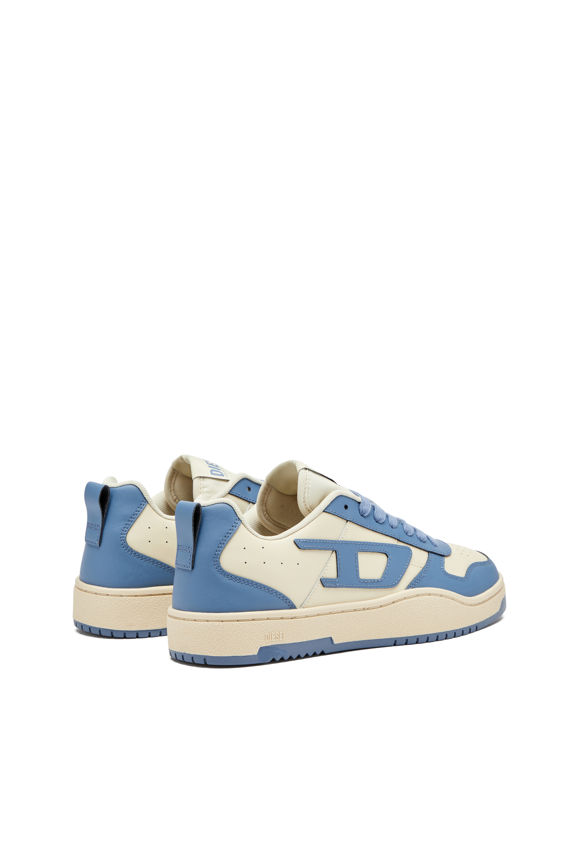 Diesel - S-UKIYO V2 LOW, Herren S-Ukiyo Low-Low Top-Sneakers aus Leder und Nylon in Blau/Weiss - 3