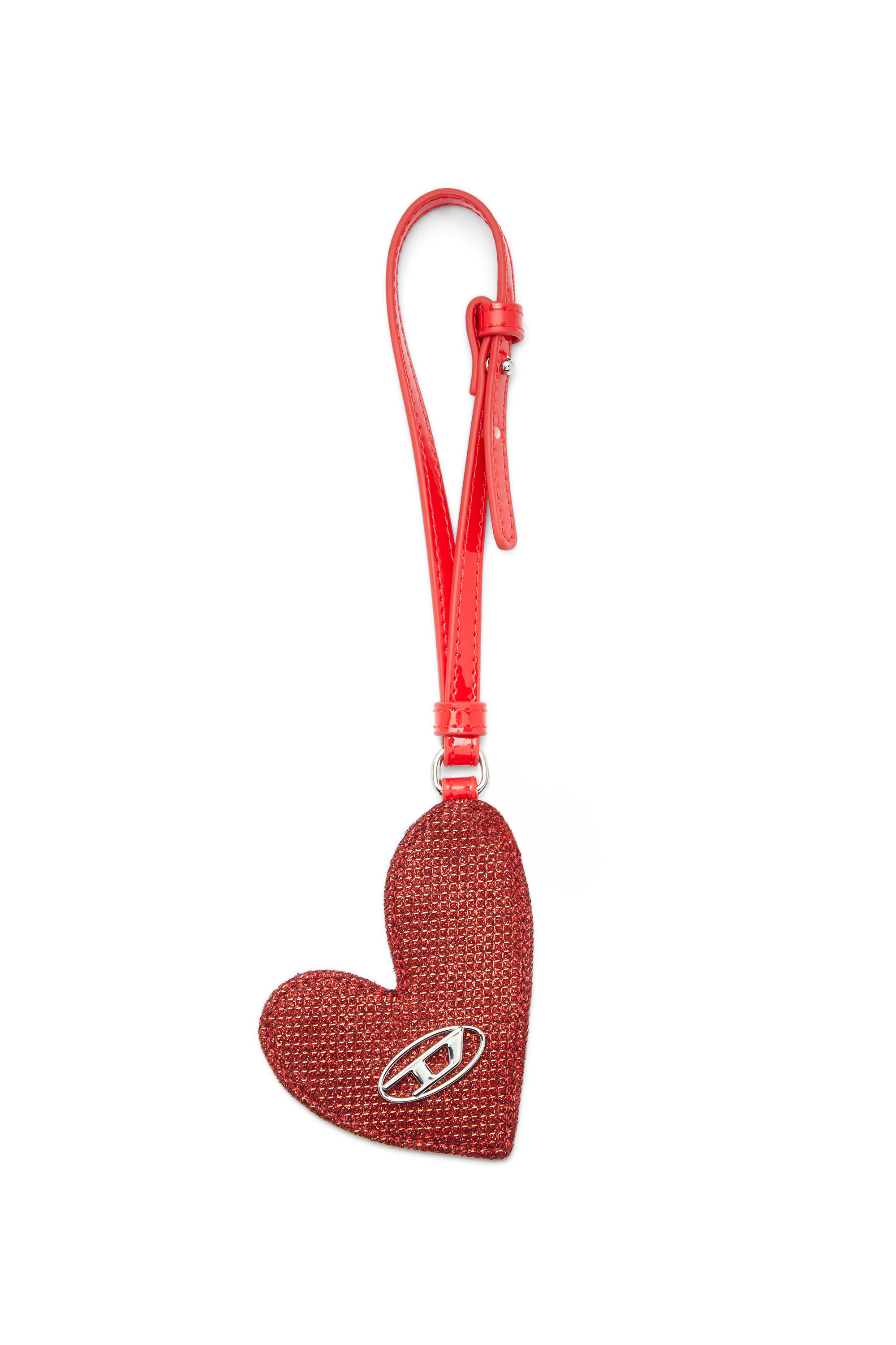 Diesel - PLAY MIRROR, Damen Herzanh&auml;nger mit Logo aus Metall in Rot - 1