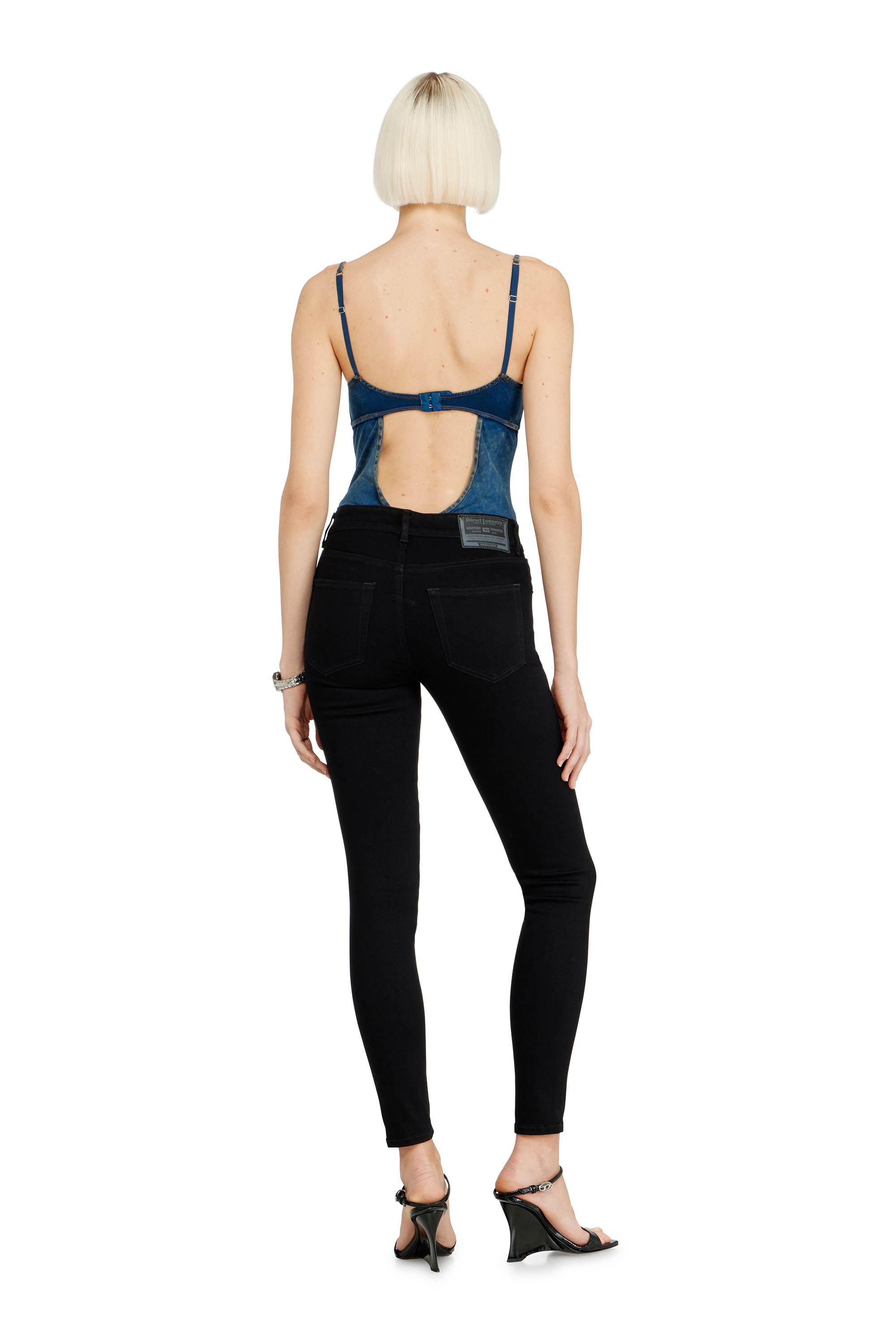 Diesel - Damen Skinny Jeans 2017 Slandy 069EF, Schwarz/Dunkelgrau - 4