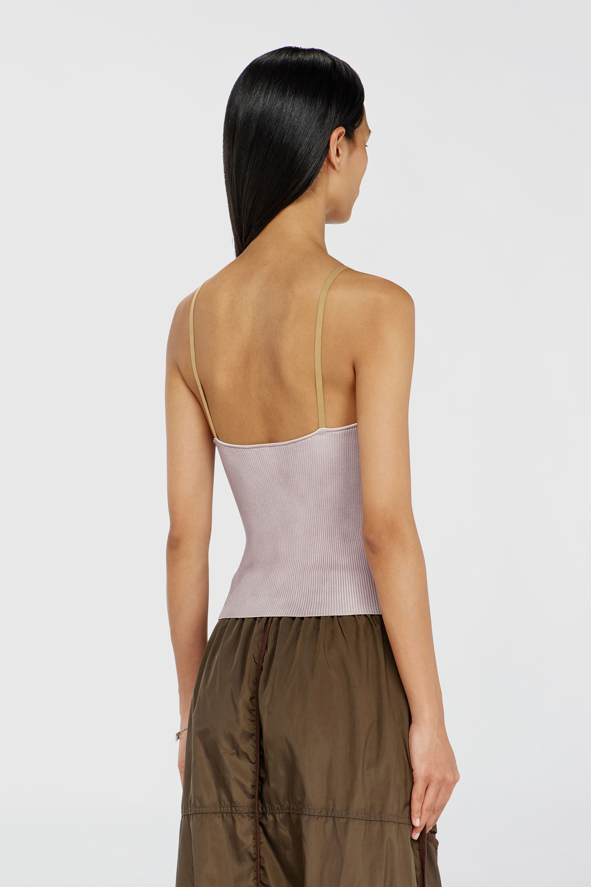 Diesel - M-SARMITE, Damen Rippstrick-Cami-Top mit kontrastierenden B&auml;ndern in Lila - 4