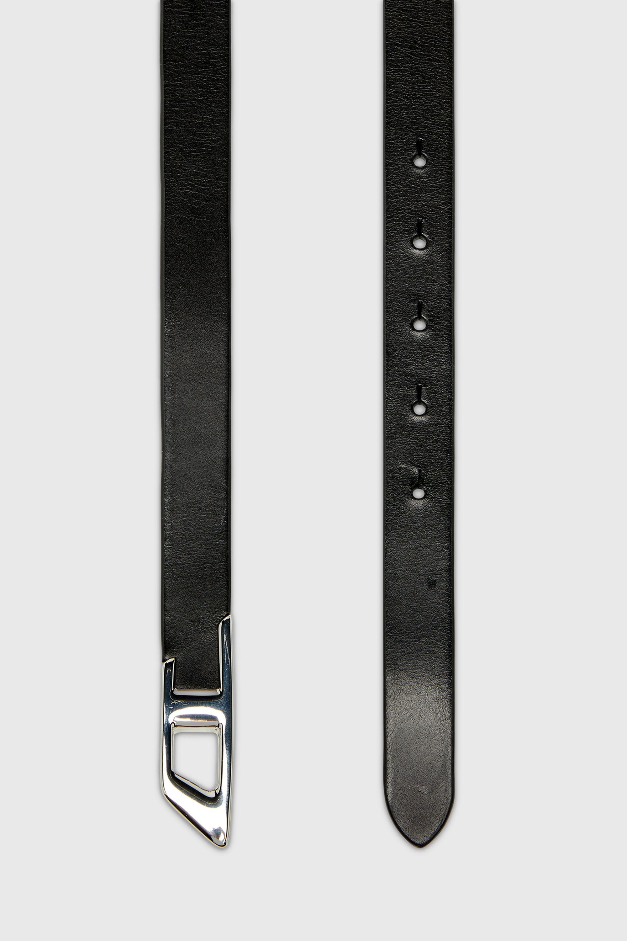 Diesel - B-D LOGO 2.0 20, Damen 2 cm Lederg&uuml;rtel mit D-Schnalle aus Metall in Schwarz - 2