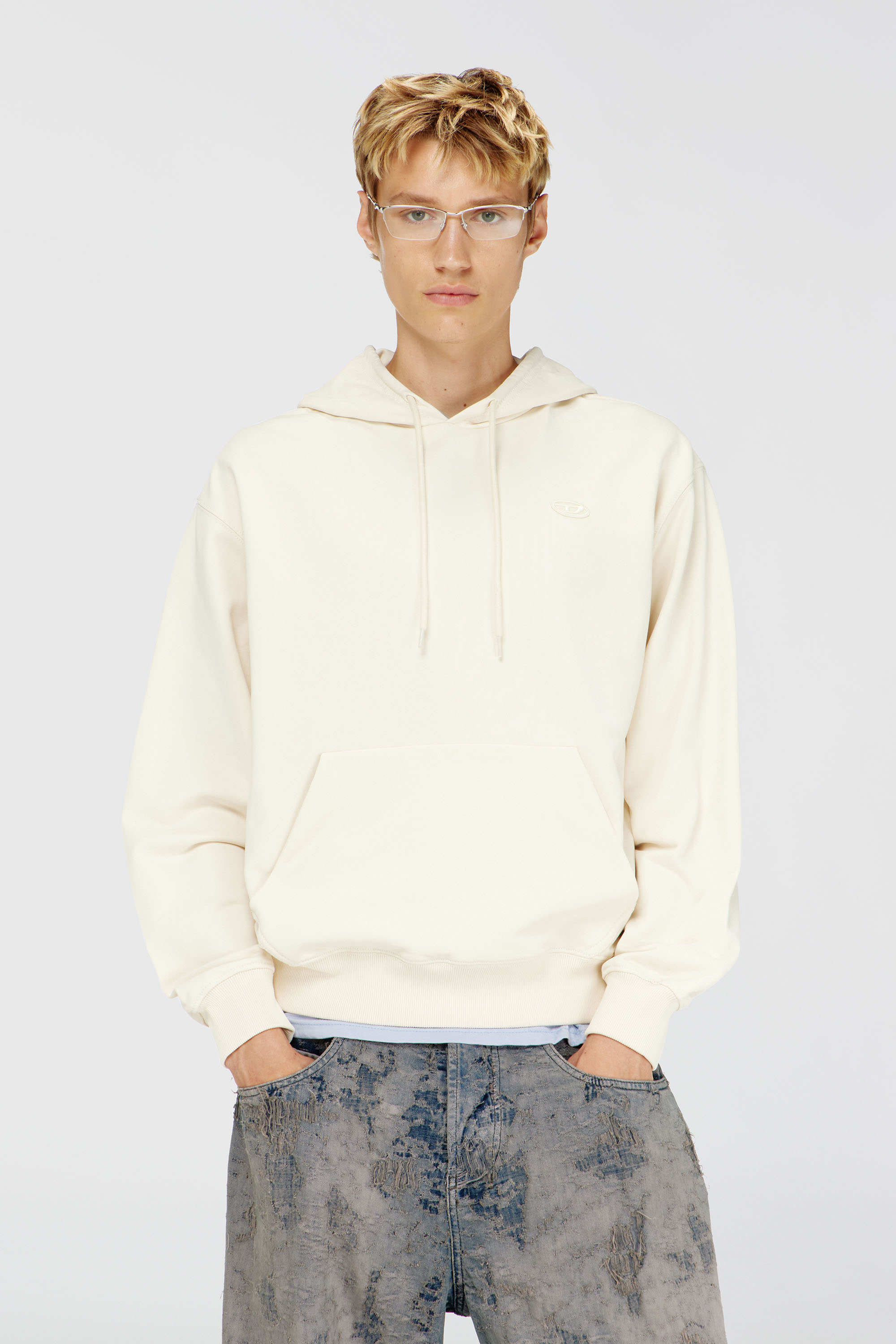 Diesel - S-LUK-H-MOON-T92, Herren Hoodie mit Oval D Logo in Wei&szlig; - 1