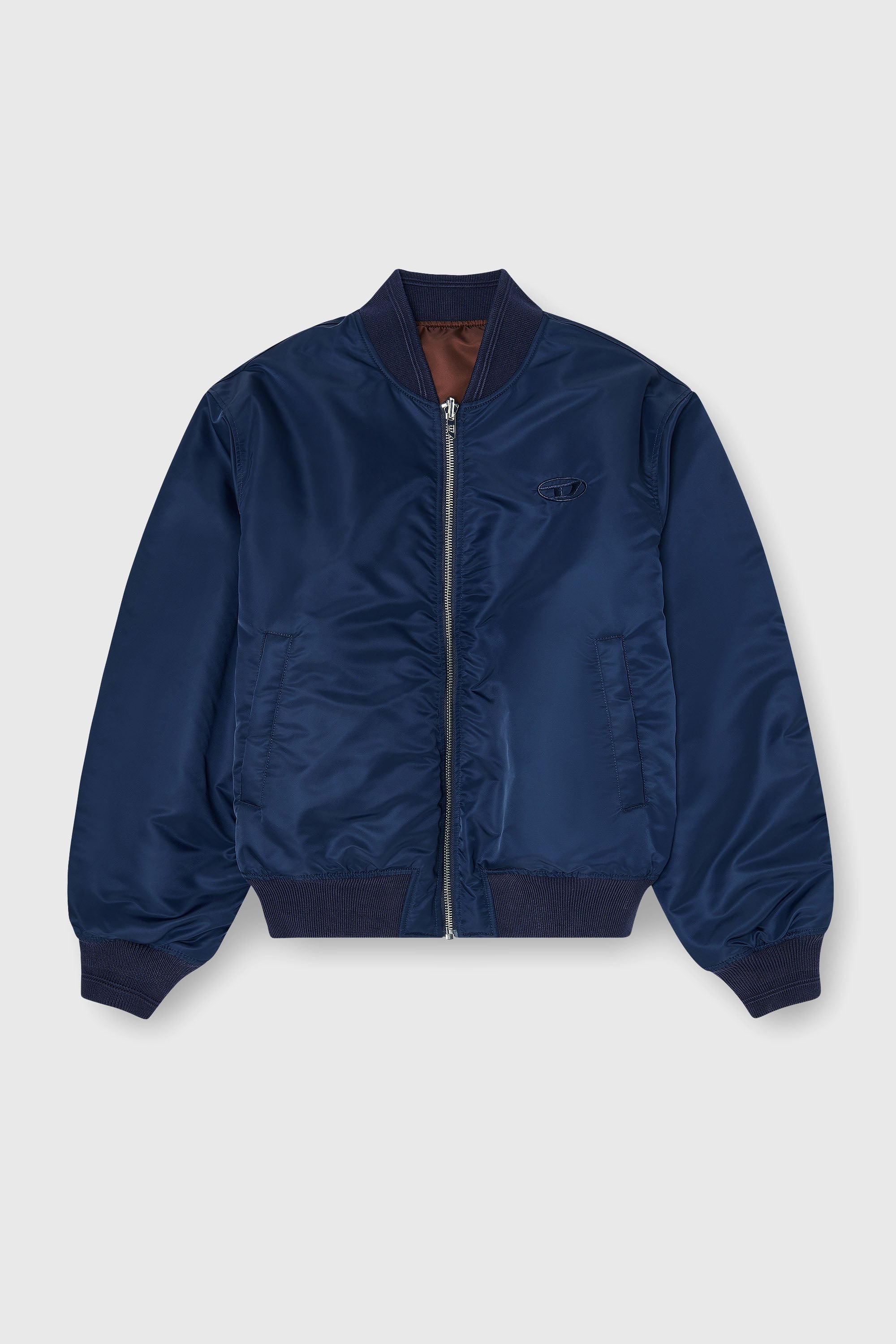 Diesel - W-TYPE-D1, Herren Gesteppte Bomberjacke mit Oval-D-Stickerei in Marineblau - 2