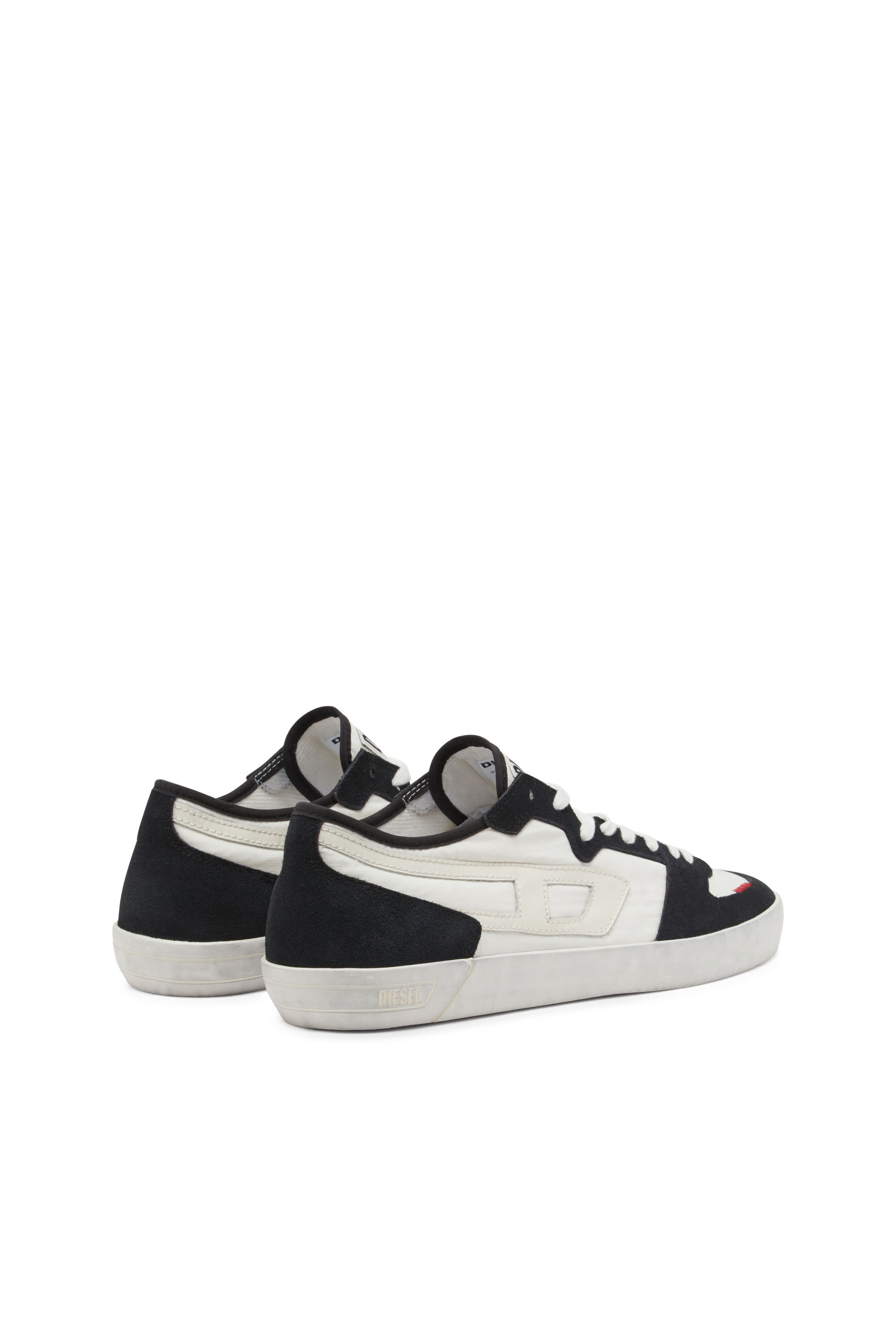 Diesel - S-LEROJI D-1 LOW, Herren Sneakers aus gepolstertem Ripstop und Veloursleder in Schwarz/Weiss - 3