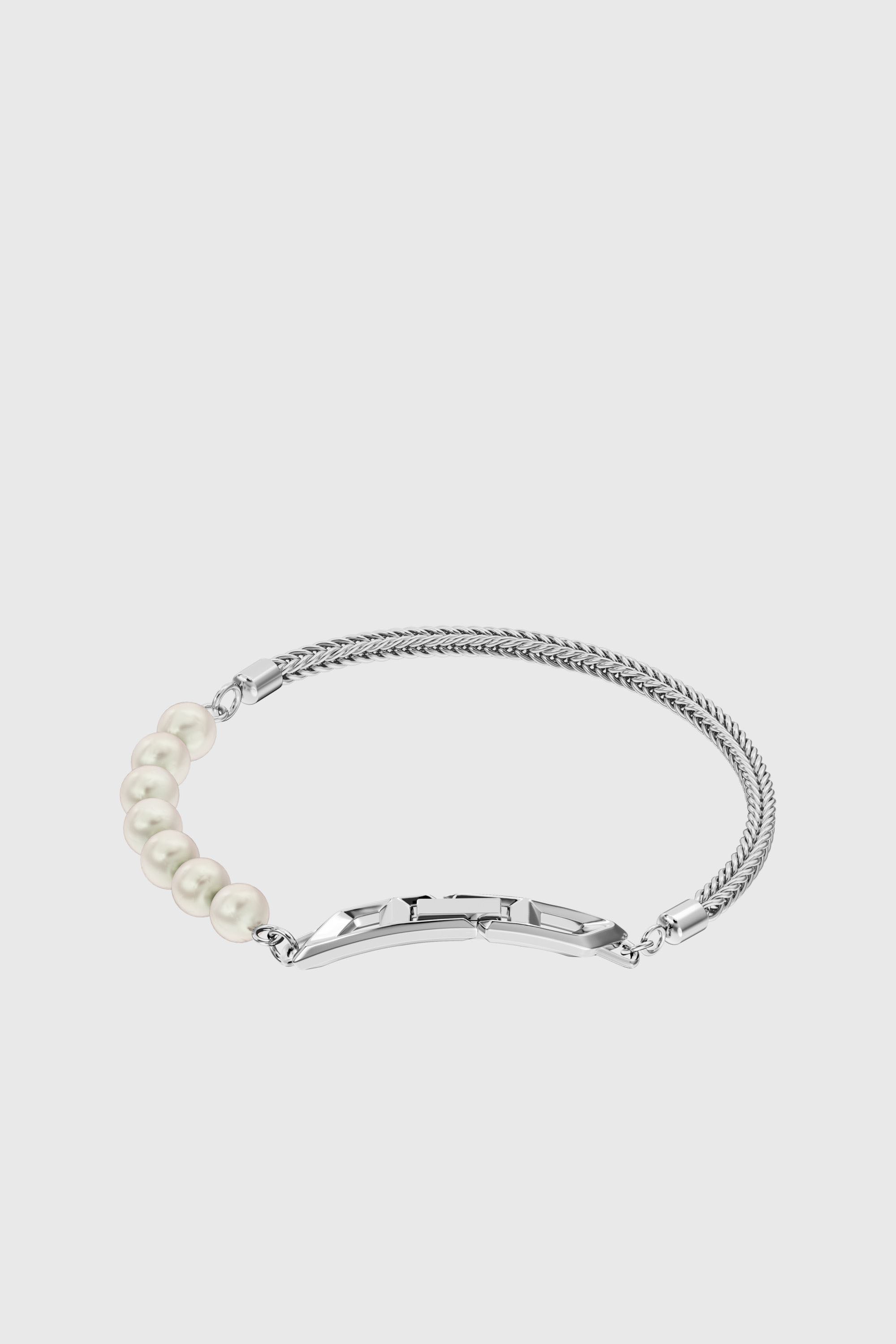 Diesel - DL1368040 STERLING SILVER JEWEL, Unisex Armband aus Sterlingsilberkette und Perle in Silber - 1