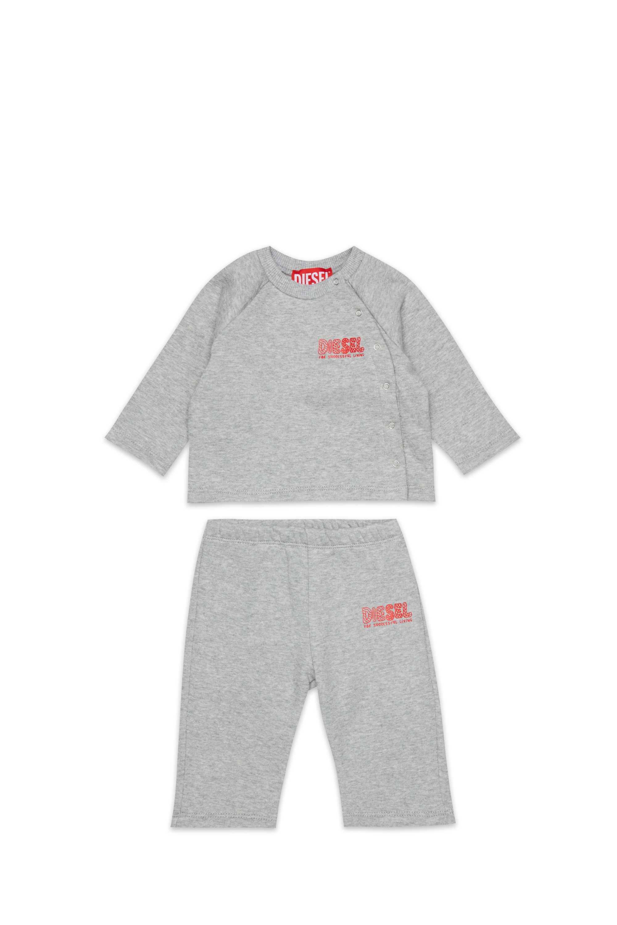Diesel - SLUPY-SET-NB, Unisex Neugeborenen-Set mit Logo-Print in Grau - 1